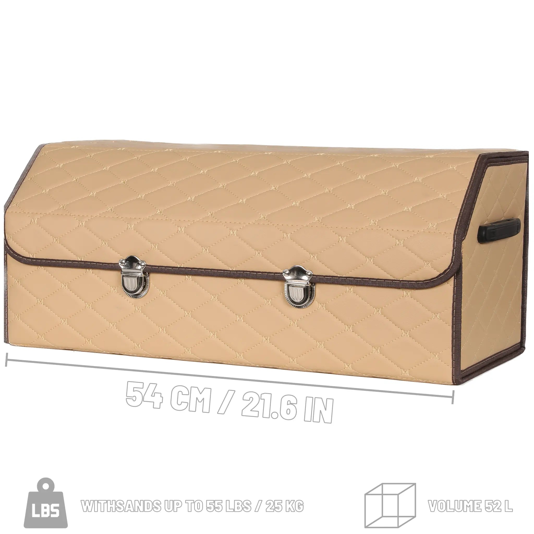 Cream Beige Diamond Trunk Organizer