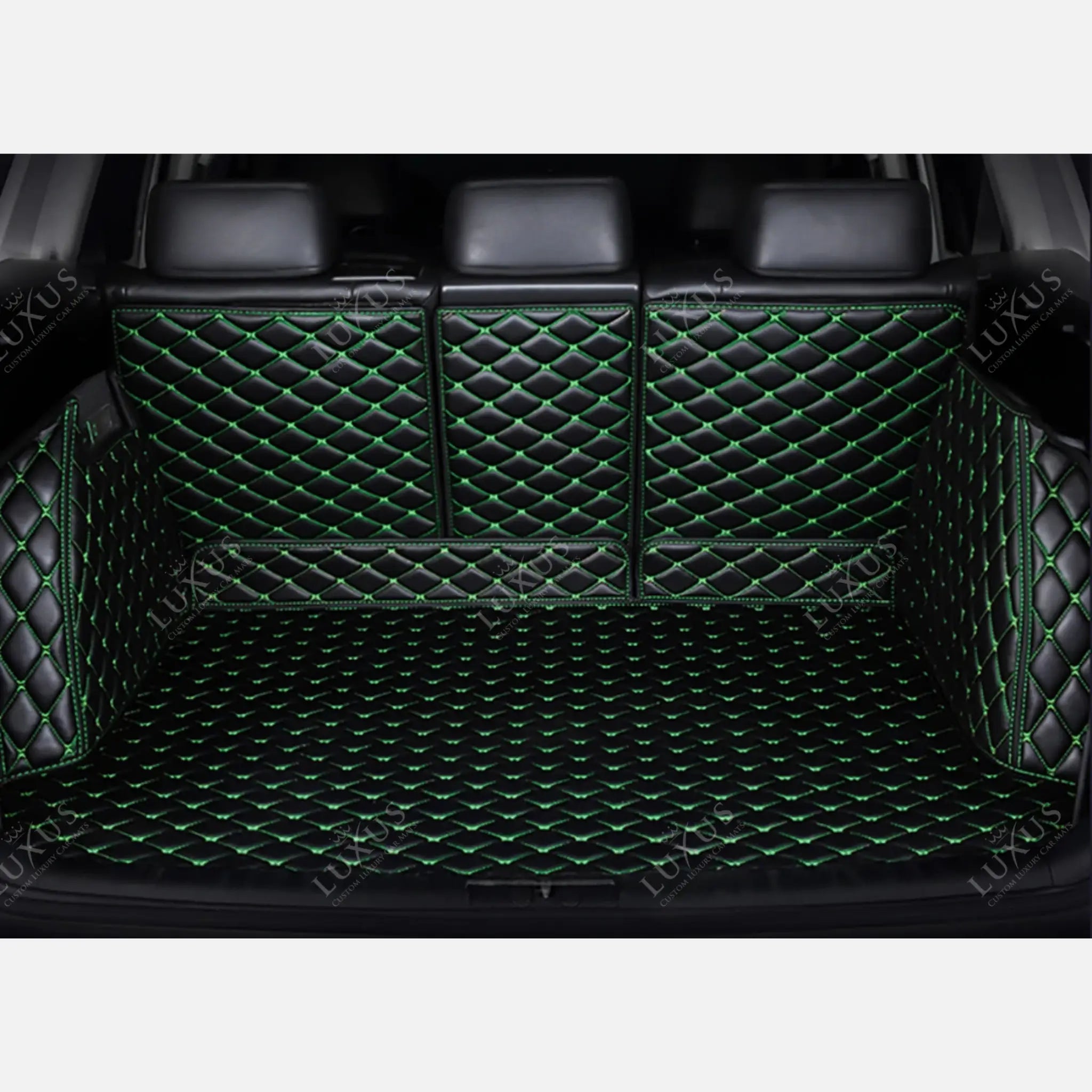 Luxus 360Fit Premium Diamond Custom Trunk Liner | Black & Green Stitching