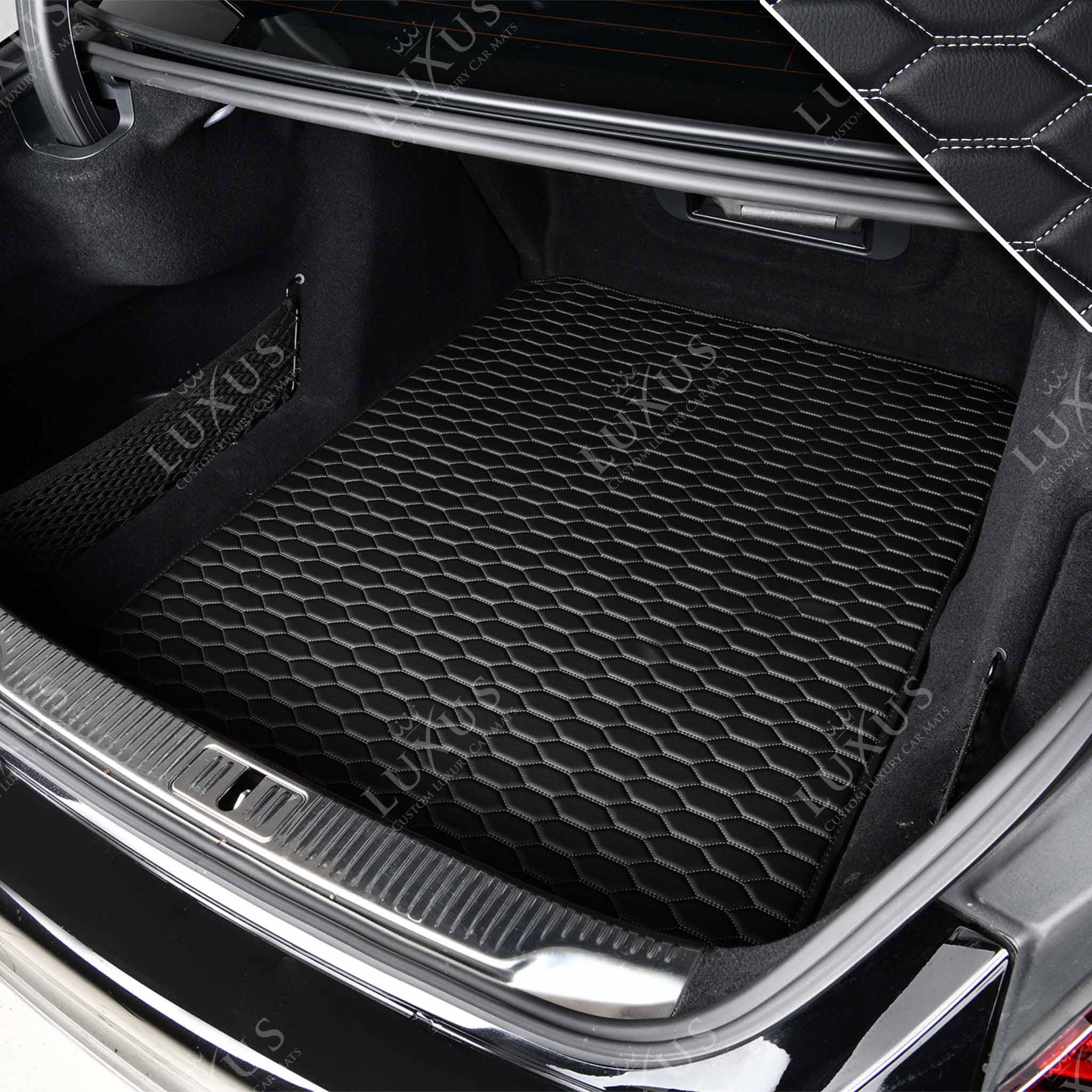 Luxus Premium Honeycomb Custom Base Trunk Liner | Black & White Stitching