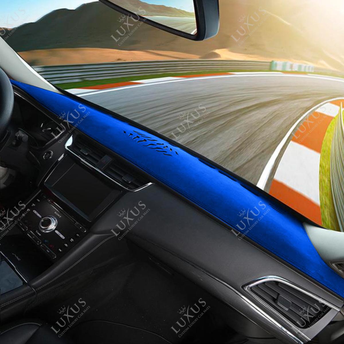 Dashboard Dash Mat Cover Pad Luxus Car Mats Custom Interior Protector  SunShield Non-slip Cover Decoration Accessories Suede Blue