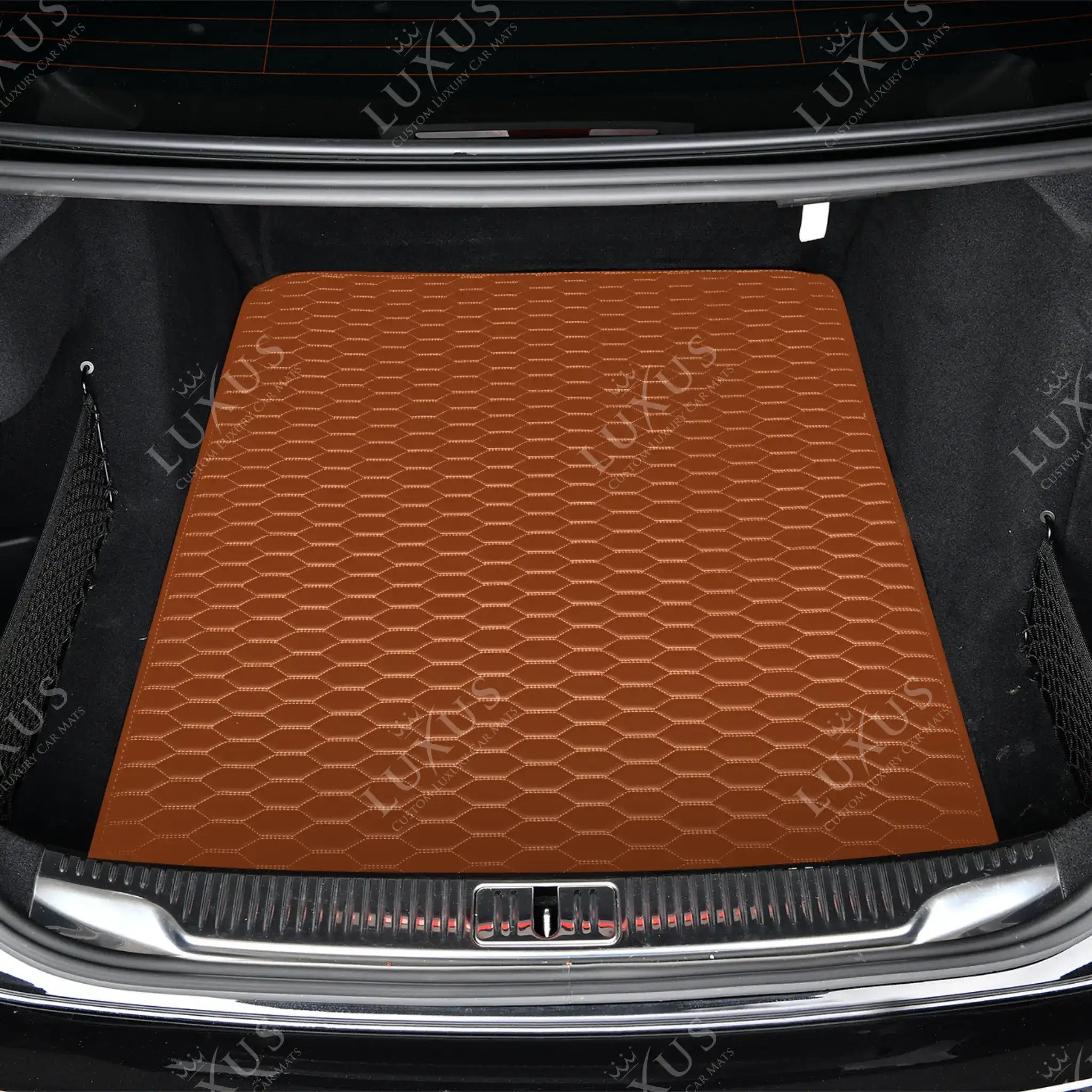 Luxus Premium Honeycomb Custom Base Trunk Liner | Caramel Brown