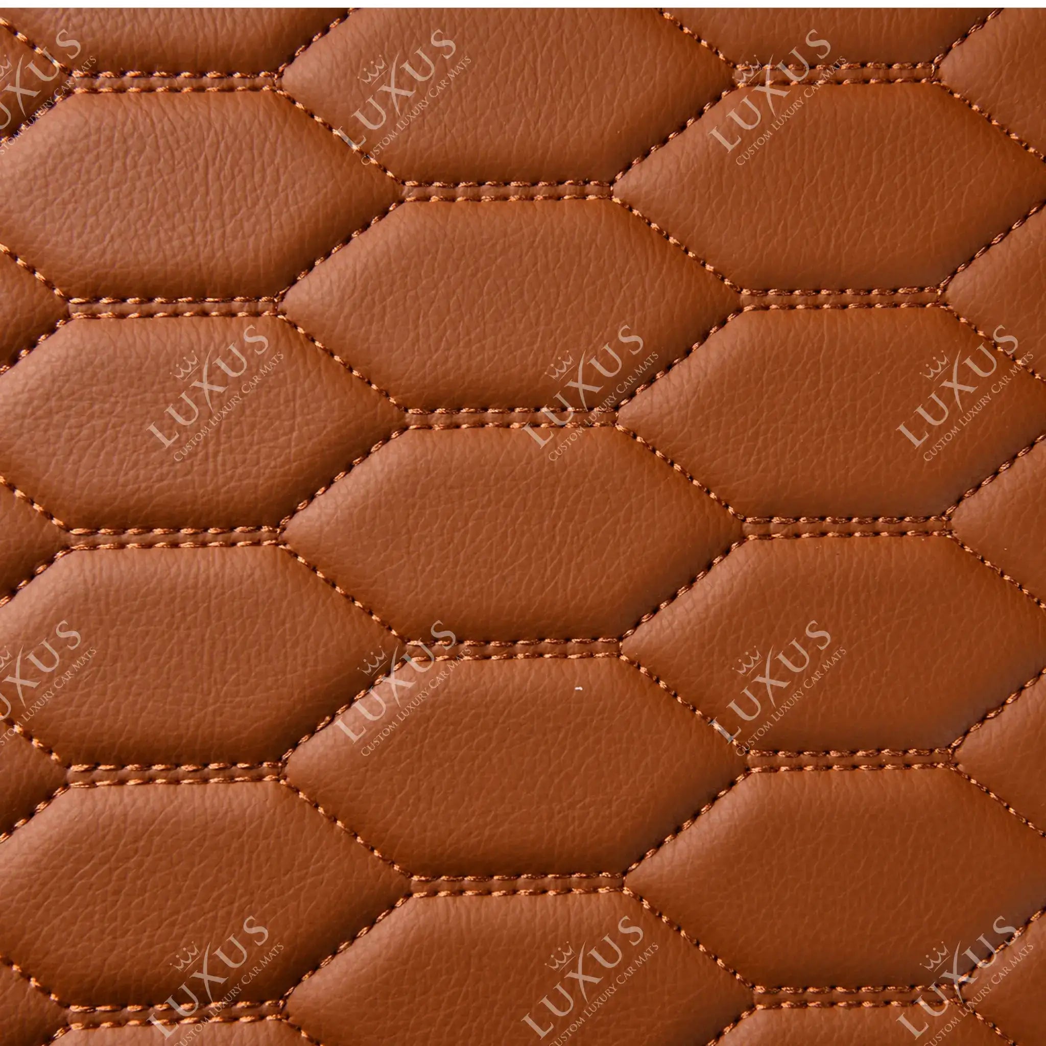 Luxus Premium Honeycomb Custom Car Mats Set | Caramel Brown