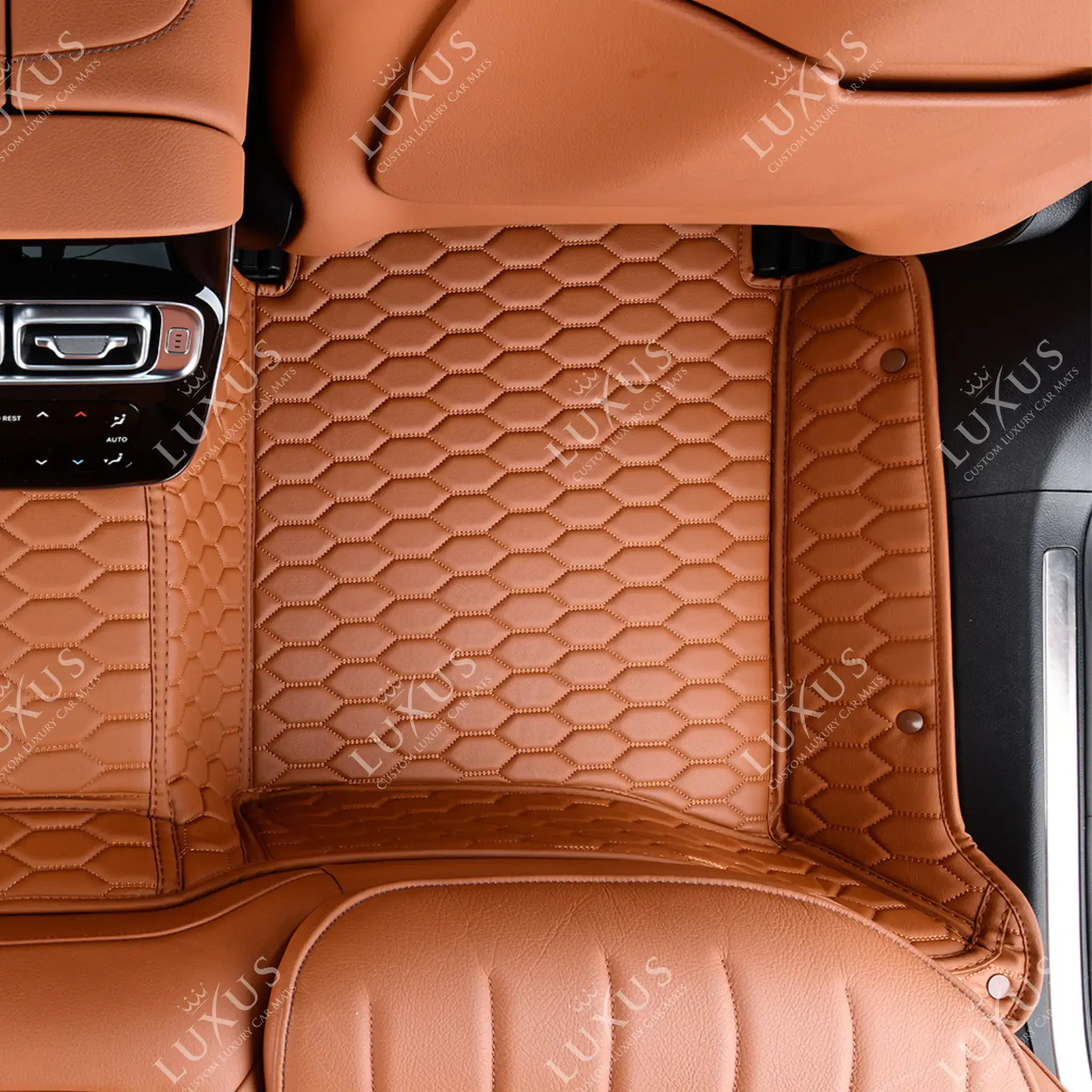 Luxus Premium Honeycomb Custom Car Mats Set | Caramel Brown