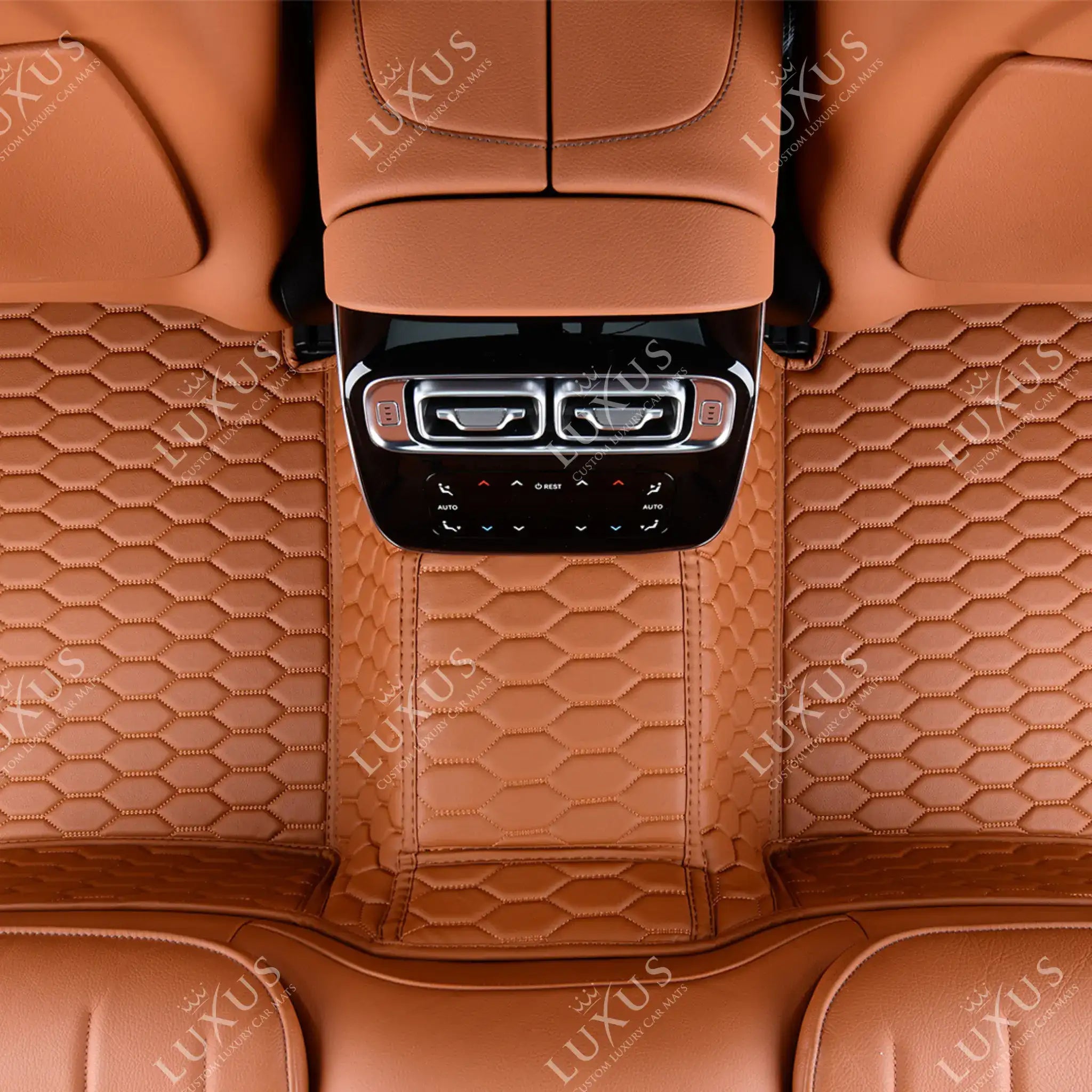 Luxus Premium Honeycomb Custom Car Mats Set | Caramel Brown