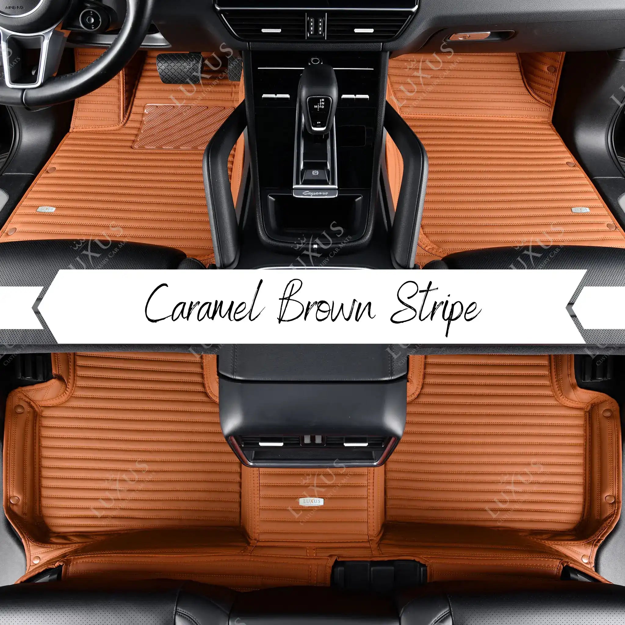 Luxus Car Mats™ - Crème beige streep luxe automatten set