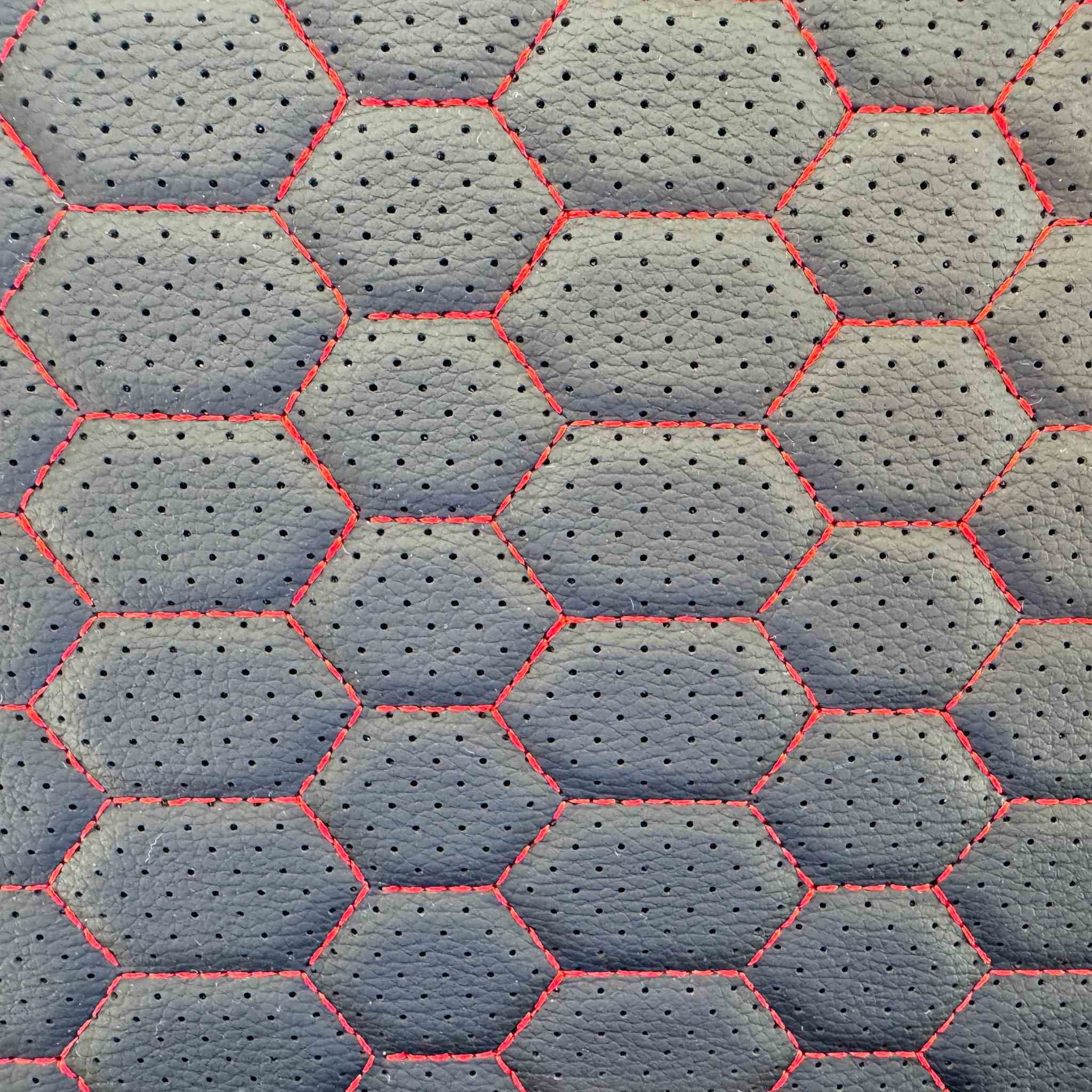 Luxus Premium Trunk Organizer | Black & Red Honeycomb Stitching