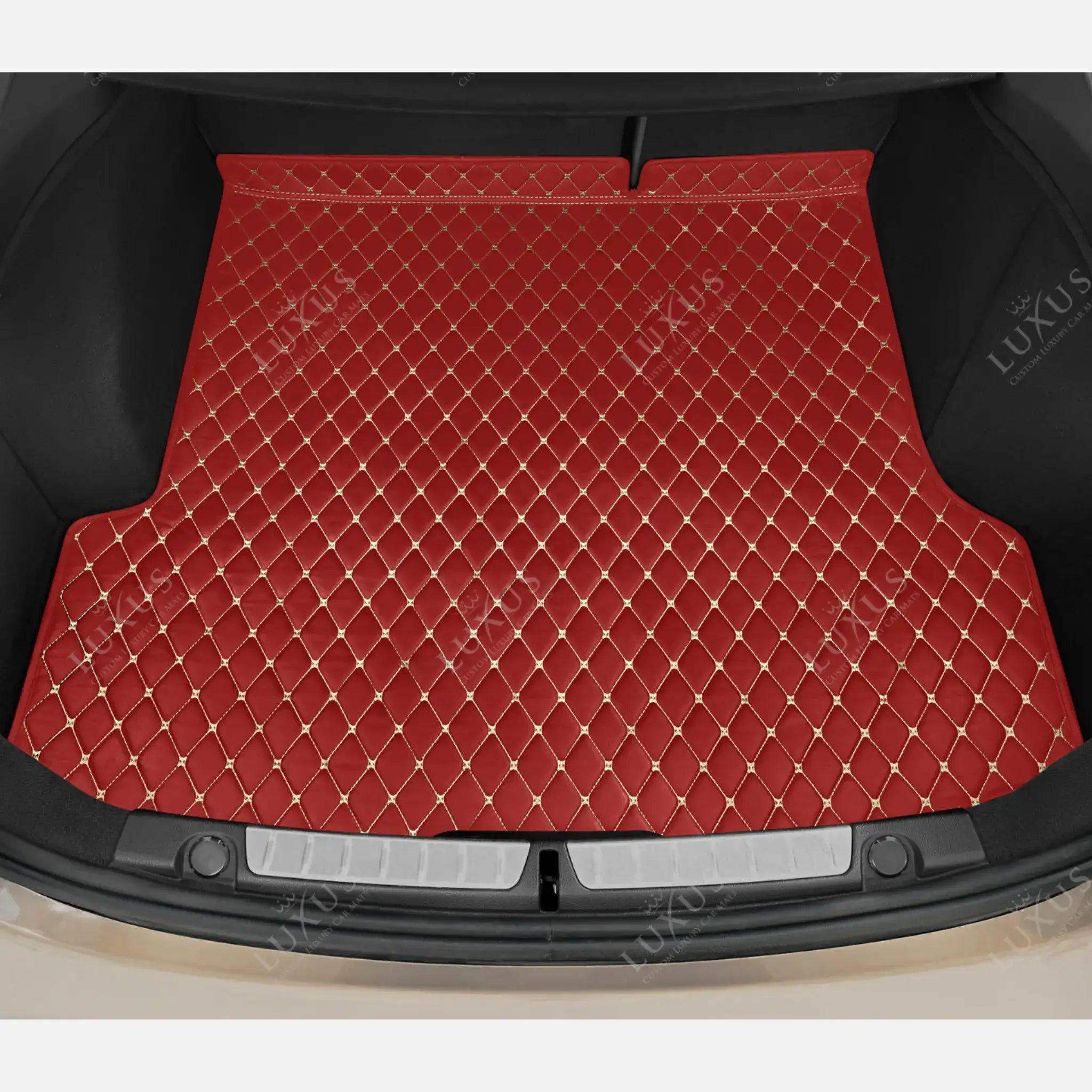 Luxus Car Mats™ - Kersenrode luxe lederen koffer-/koffermat