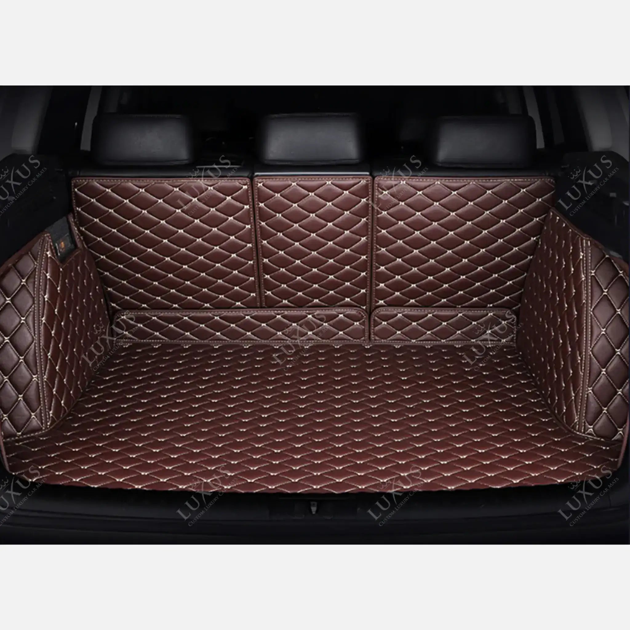 Luxus Car Mats™ – schokoladenbraune 3D-Luxus-Leder-Kofferraum-/Kofferraummatte