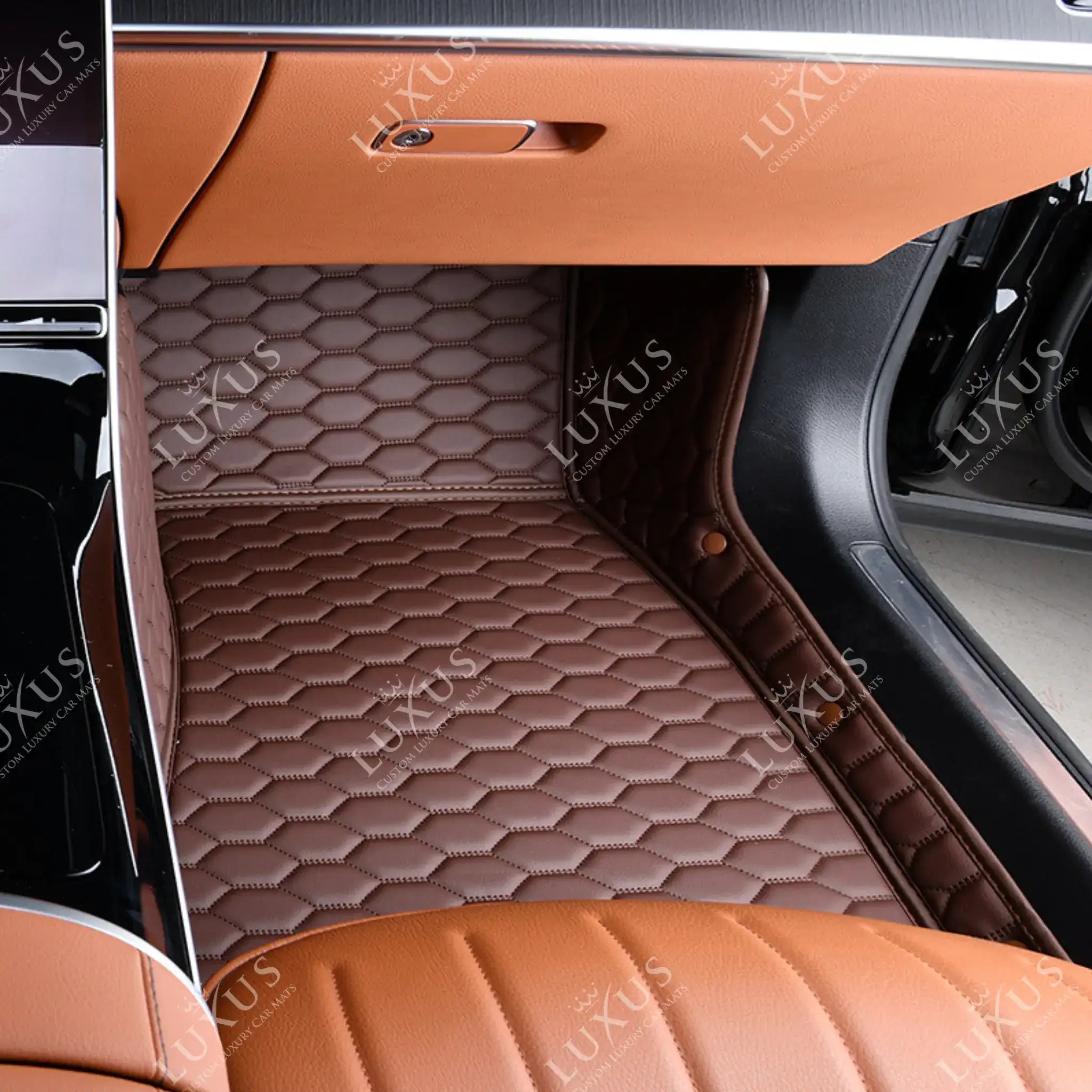 Luxus Premium Honeycomb Custom Car Mats Set | Chocolate Brown
