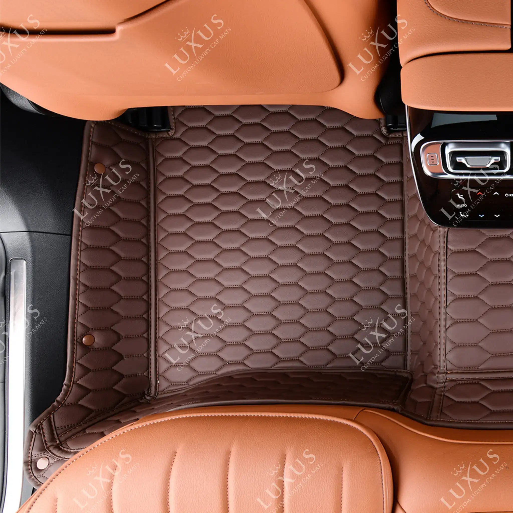 Luxus Premium Honeycomb Custom Car Mats Set | Chocolate Brown