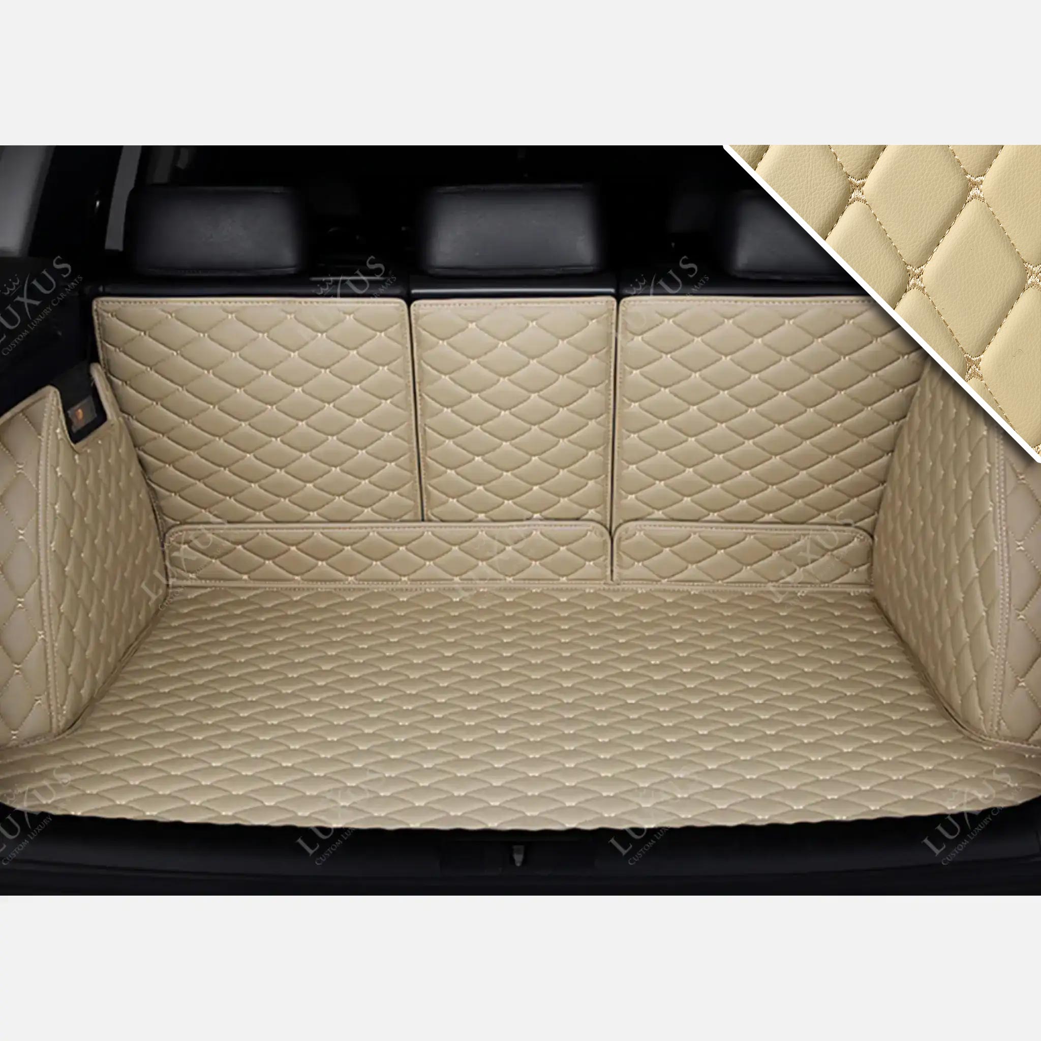 Luxus Car Mats™ – 3D-Luxus-Leder-Kofferraum-/Kofferraummatte in Creme-Beige