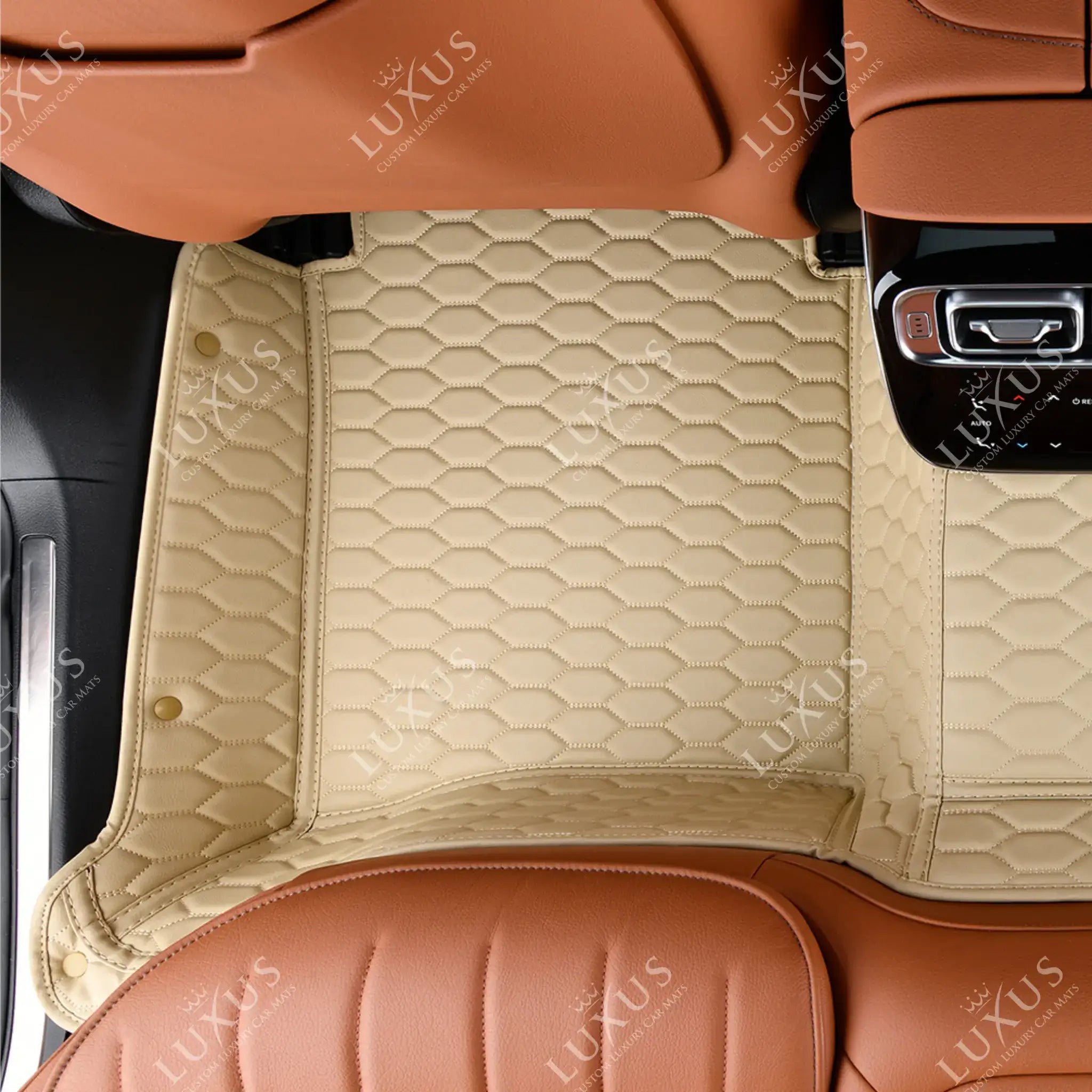 Luxus Premium Honeycomb Custom Car Mats Set | Cream Beige