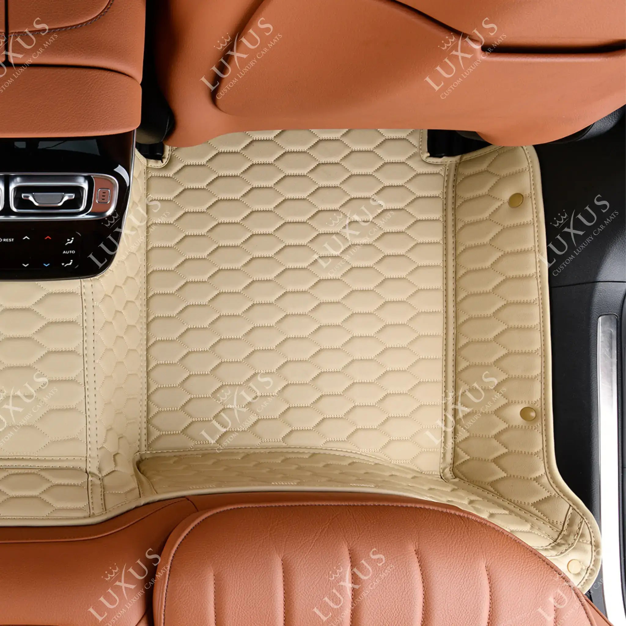 Luxus Premium Honeycomb Custom Car Mats Set | Cream Beige