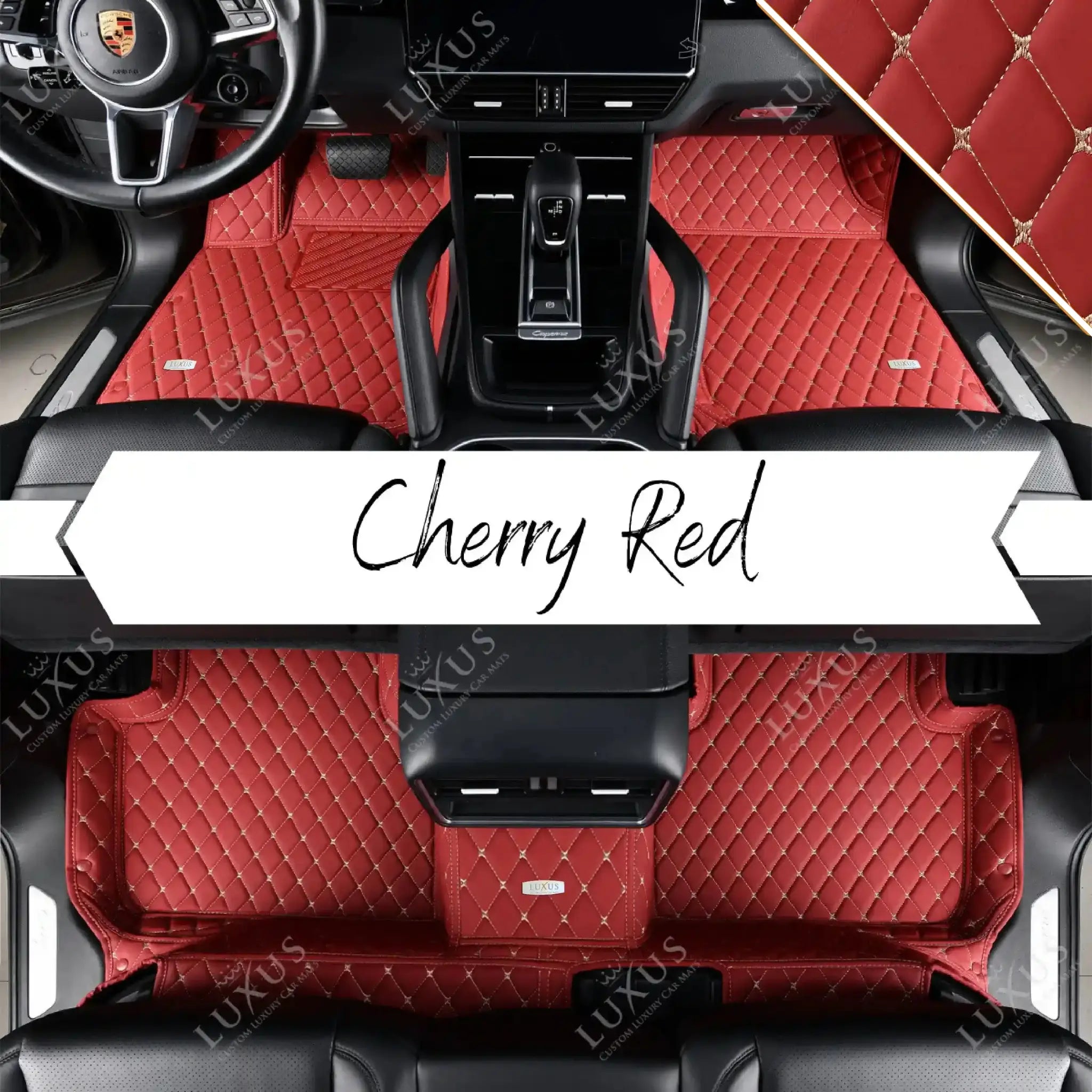 Luxus Car Mats™ - Set di tappetini per auto di lusso rosso ciliegia