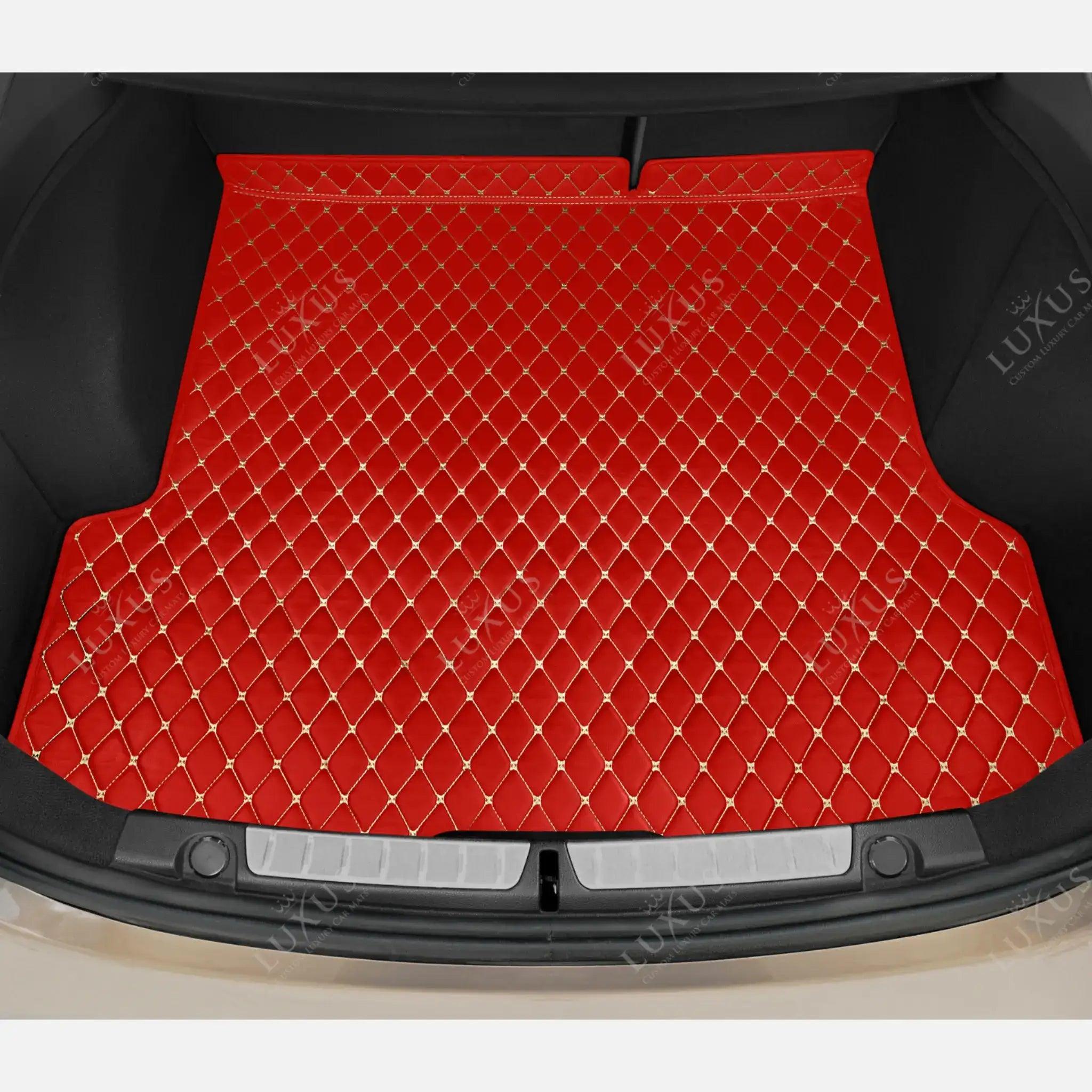 Luxus Car Mats™ – Kofferraum-/Kofferraummatte aus Leder in Ferrari-Rot