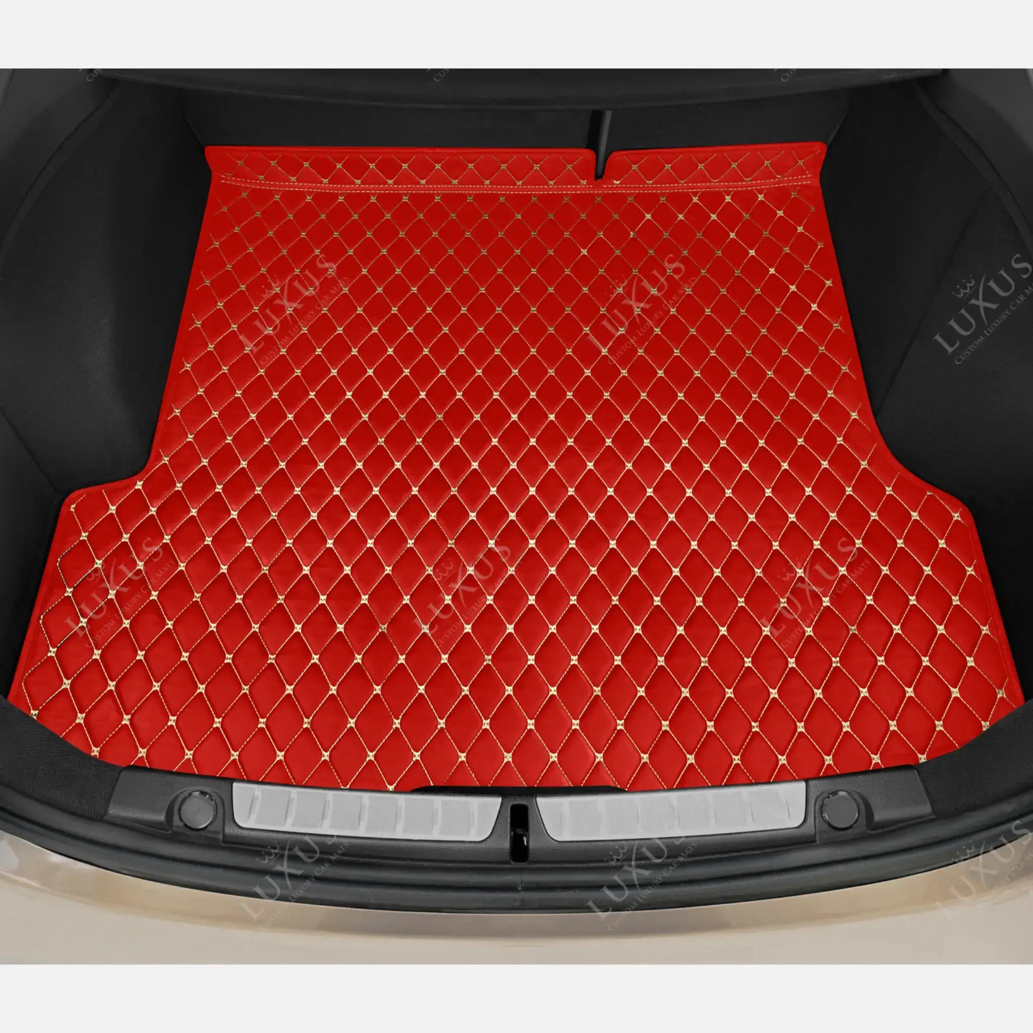 Luxus Car Mats™ - Tappetino per bagagliaio/stivale in pelle rosso Ferrari