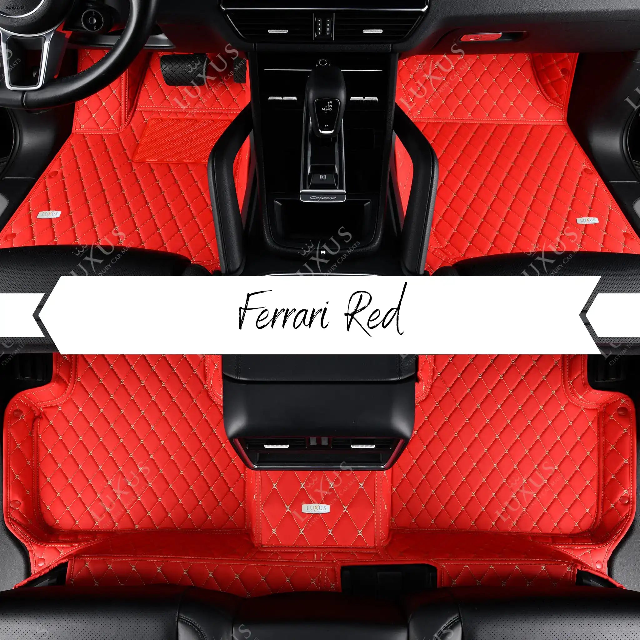 Ferrari Red Diamond Luxury Car Mats Set