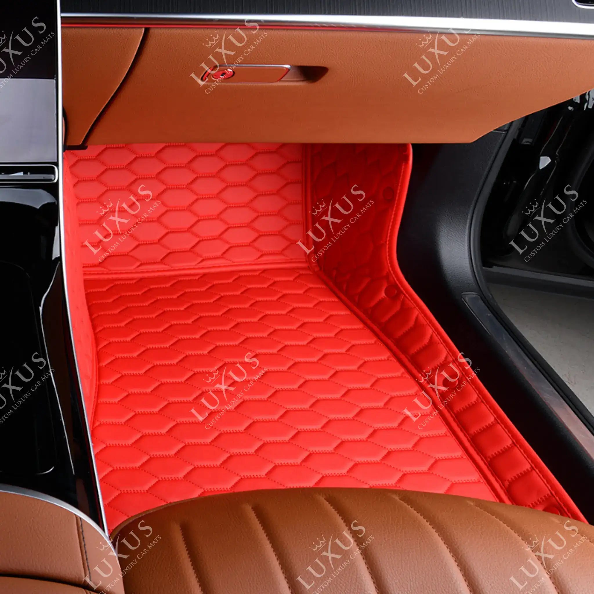 Luxus Premium Honeycomb Custom Car Mats Set | Ferrari Red