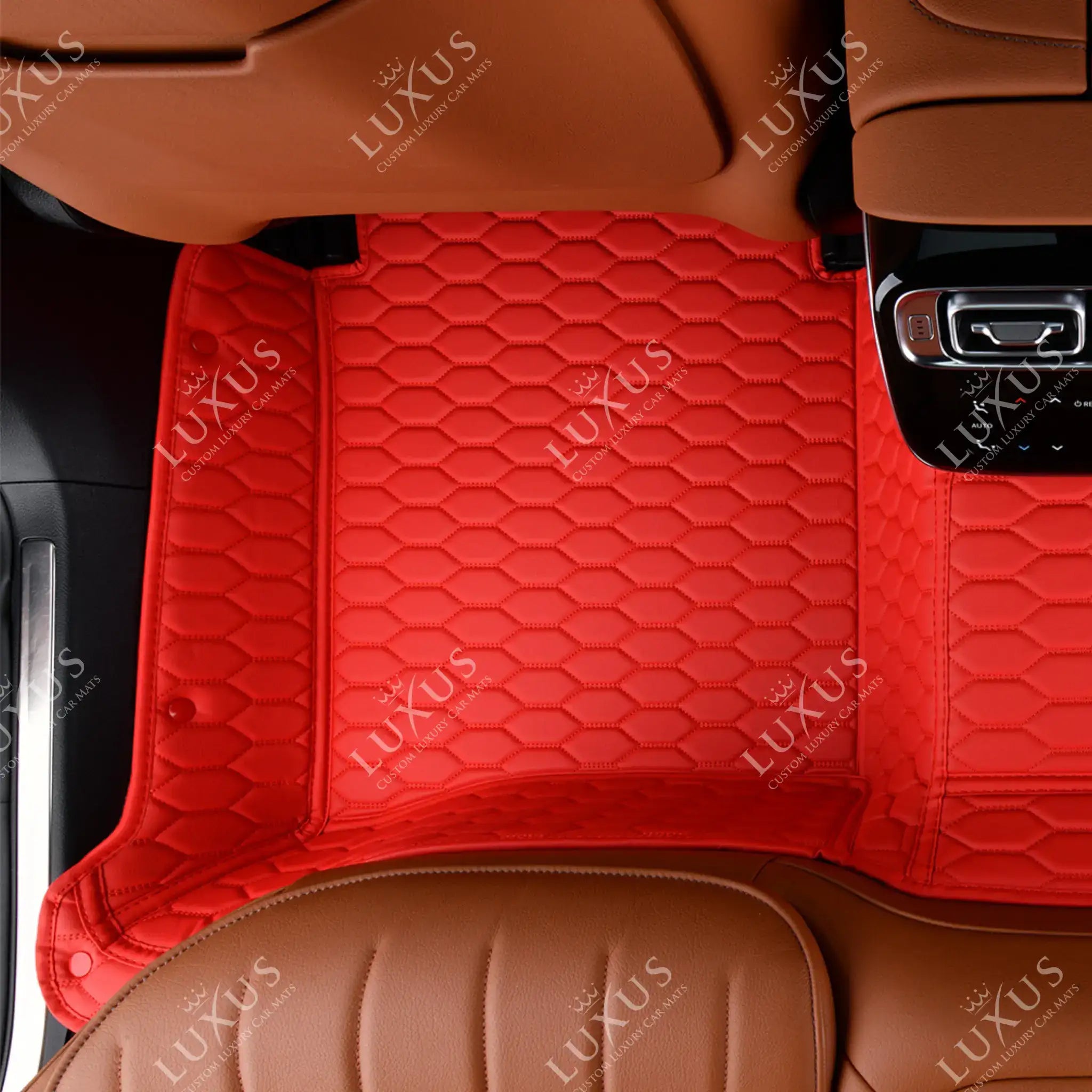 Luxus Premium Honeycomb Custom Car Mats Set | Ferrari Red