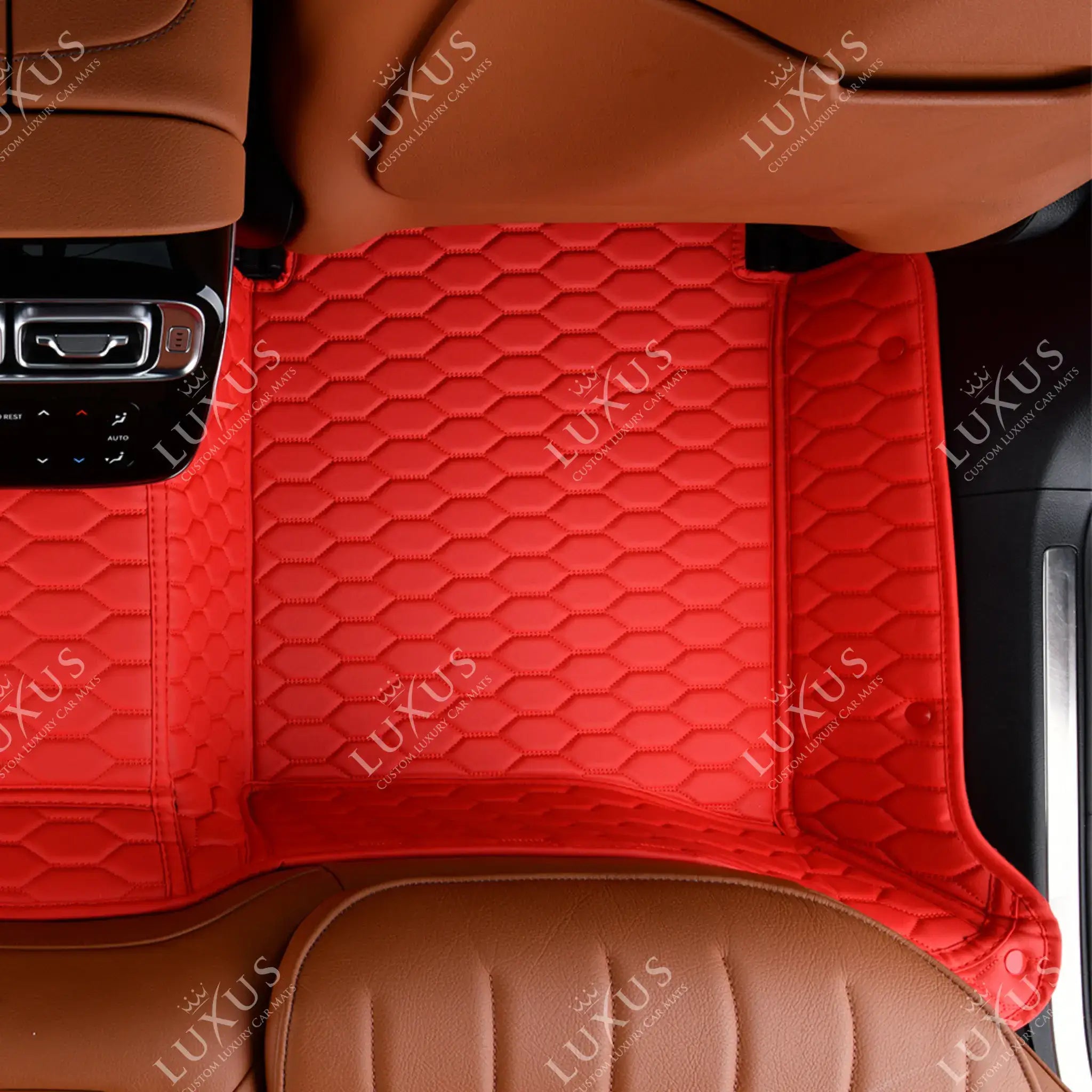 Luxus Premium Honeycomb Custom Car Mats Set | Ferrari Red