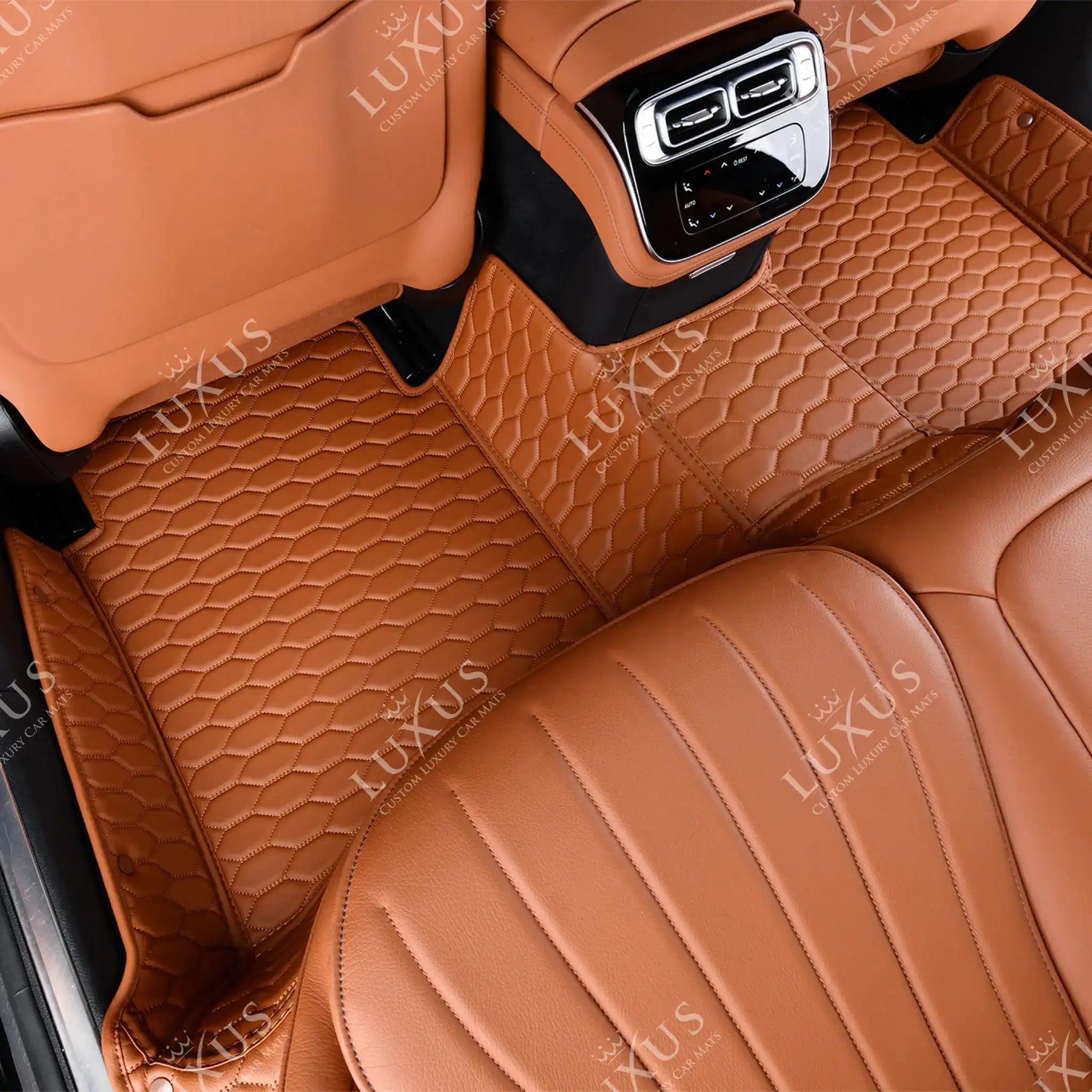 Luxus Premium Honeycomb Custom Car Mats Set | Caramel Brown