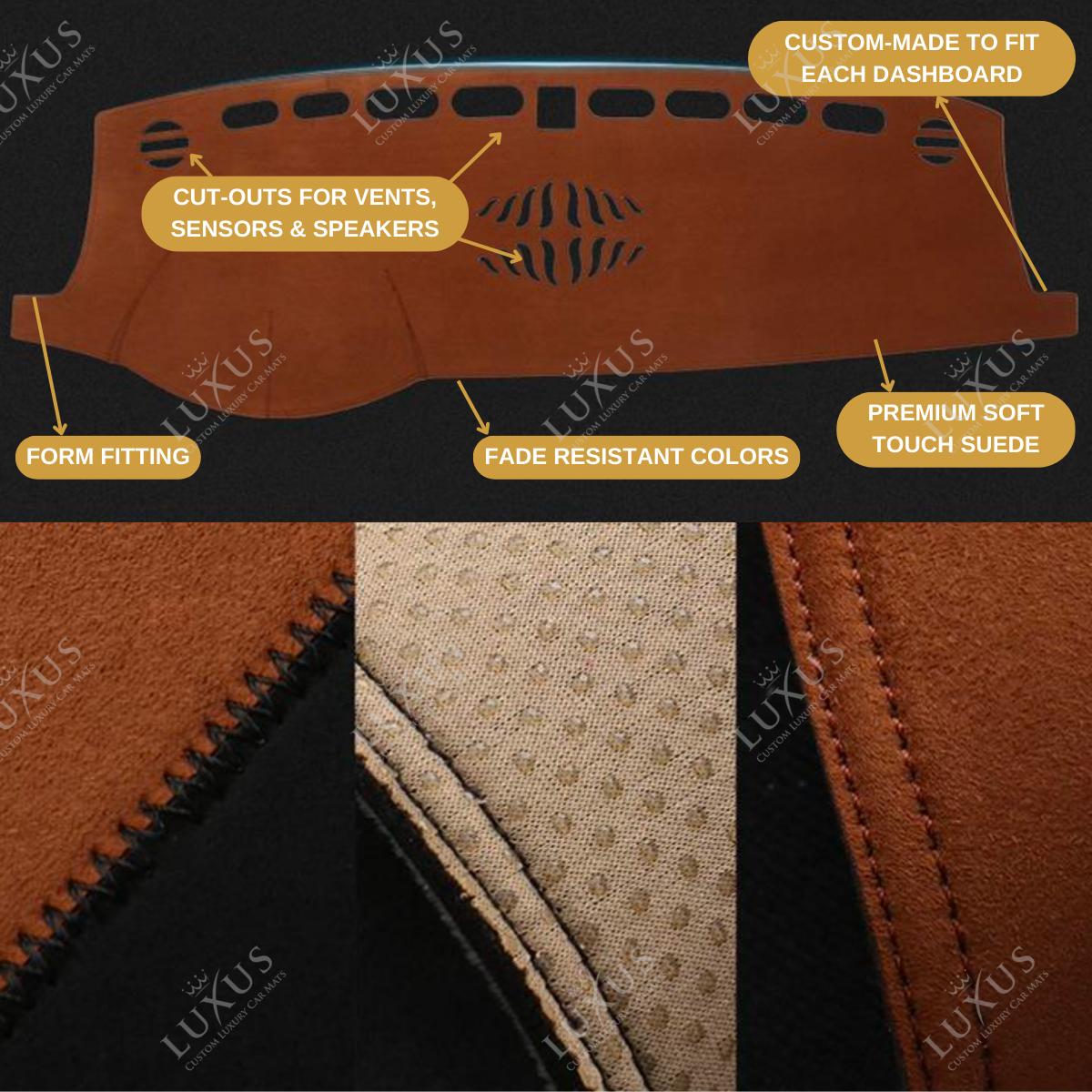 Hybrid Black & Mustard Yellow Custom-Fit Premium Brushed Suede Dash Cover