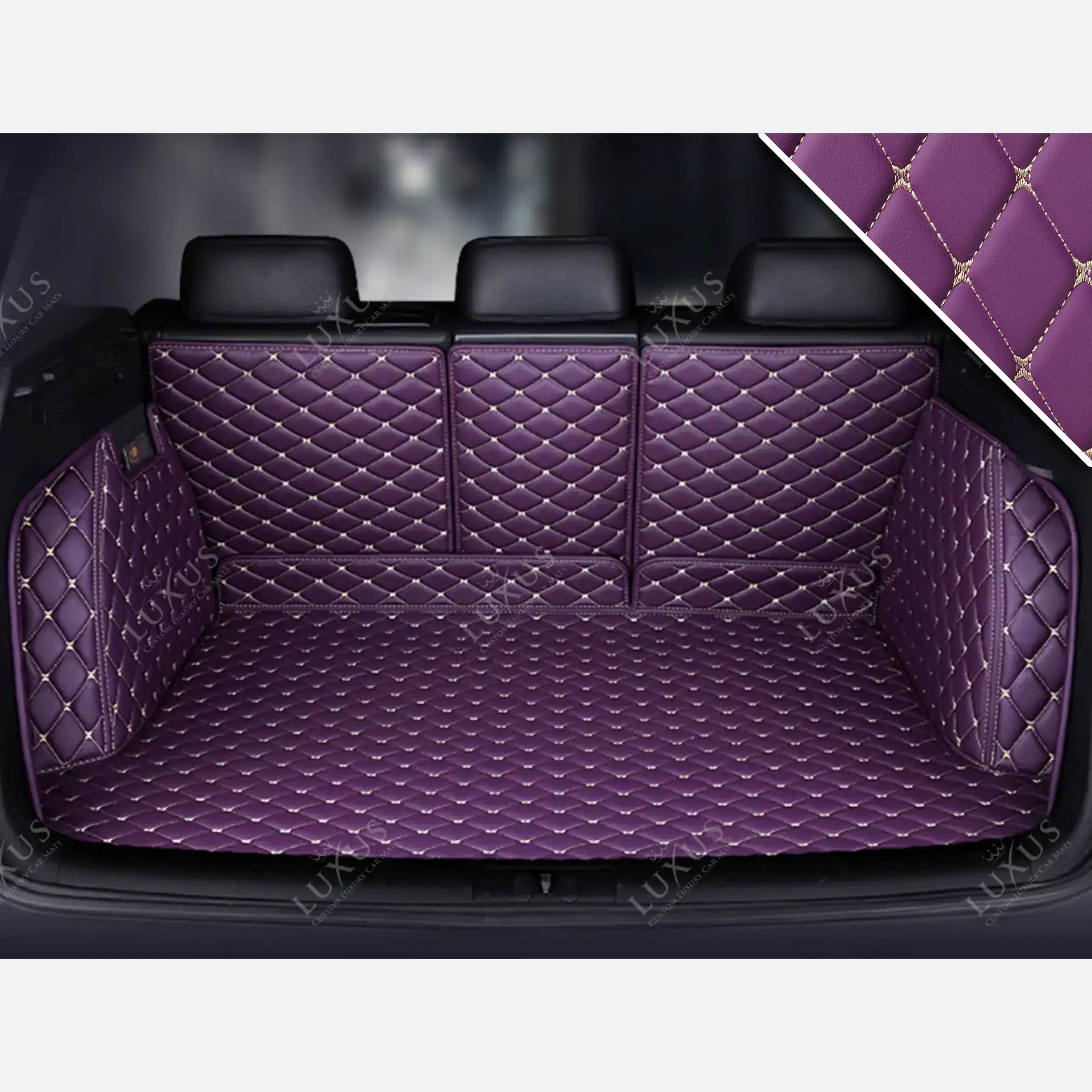 Luxus Car Mats™ - Lavendelpaars 3D Luxe lederen koffer-/koffermat