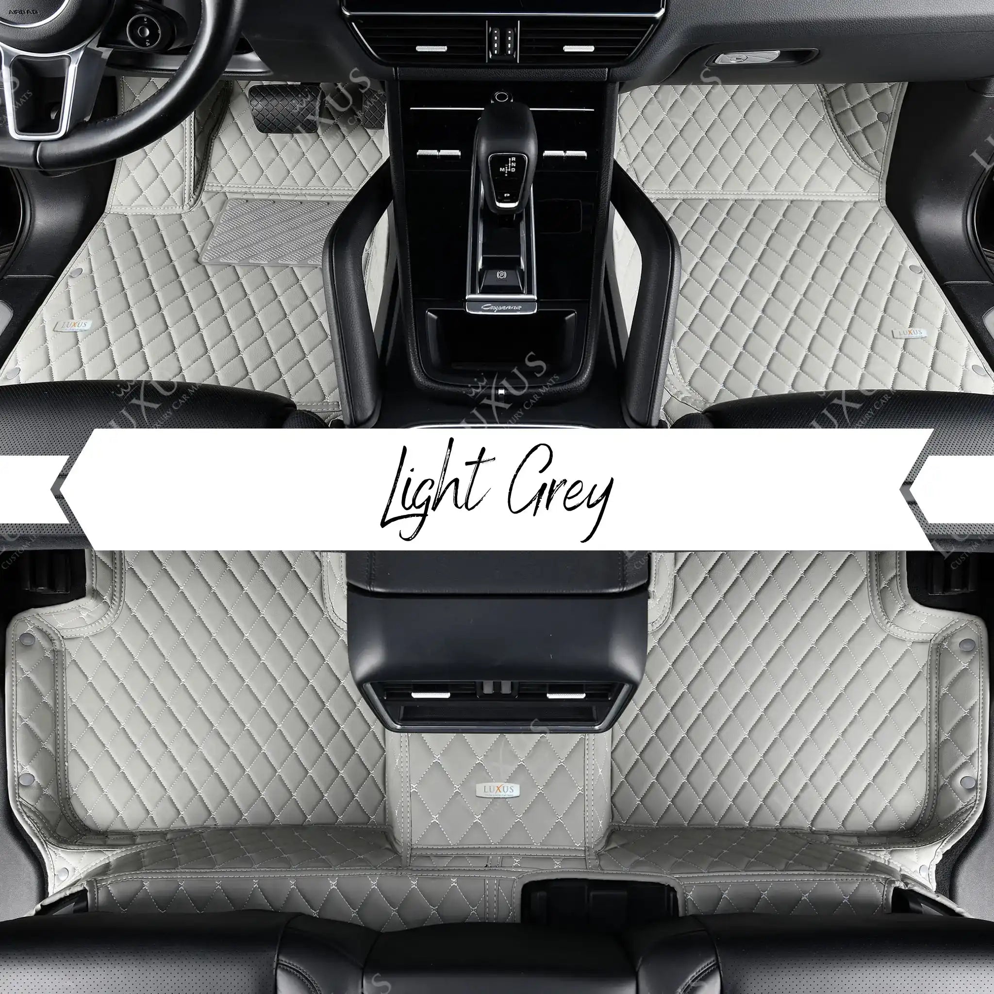 Light Grey Diamond Luxury Car Mats Set