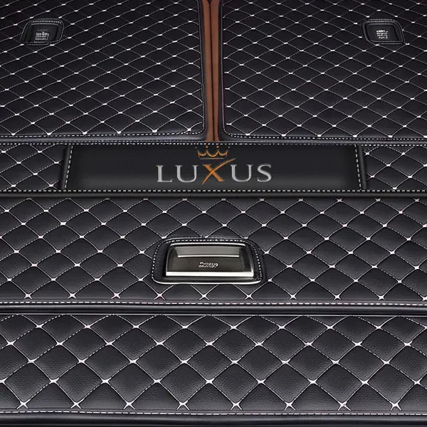 Luxus logo embroidered at the center of a trunk mat cargo floor