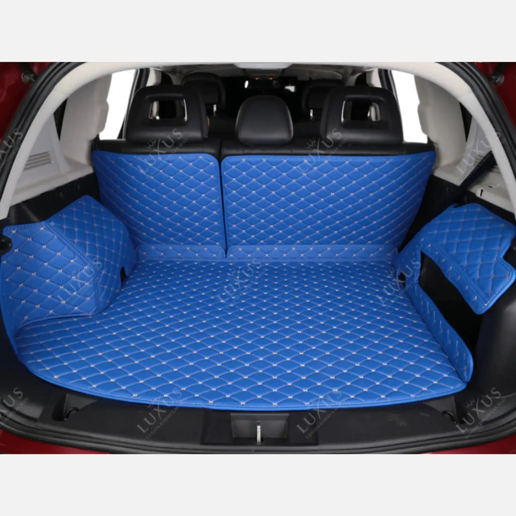 Luxus Car Mats™ - Tappetino per bagagliaio/stivale in pelle blu vintage 3D