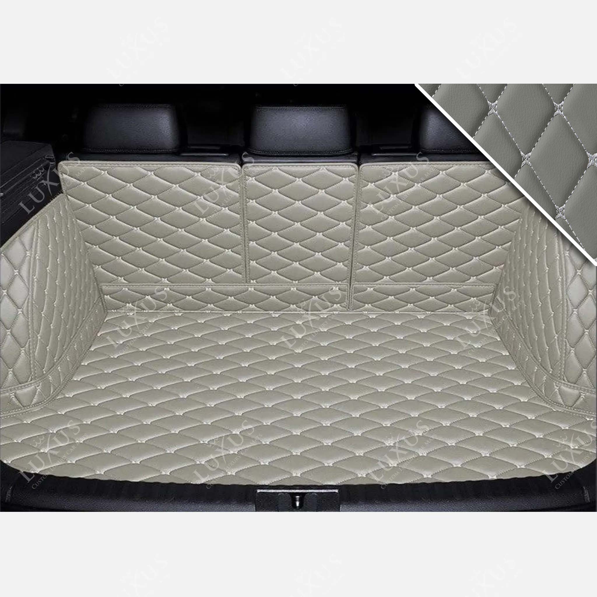 Luxus Car Mats™ – Hellgraue 3D-Luxus-Leder-Kofferraum-/Kofferraummatte