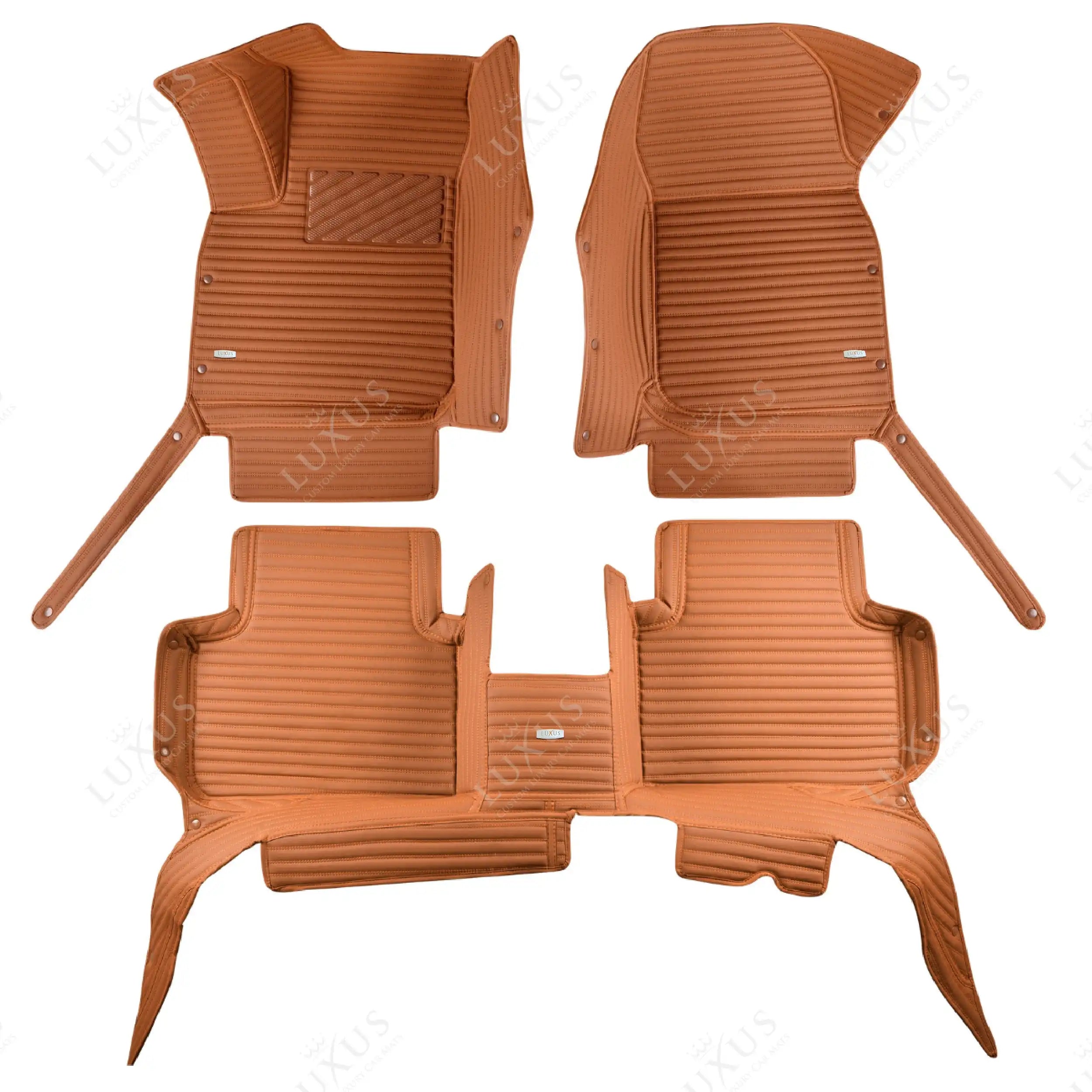 Luxus Car Mats™ - Set di tappetini per auto di lusso a righe marrone caramello