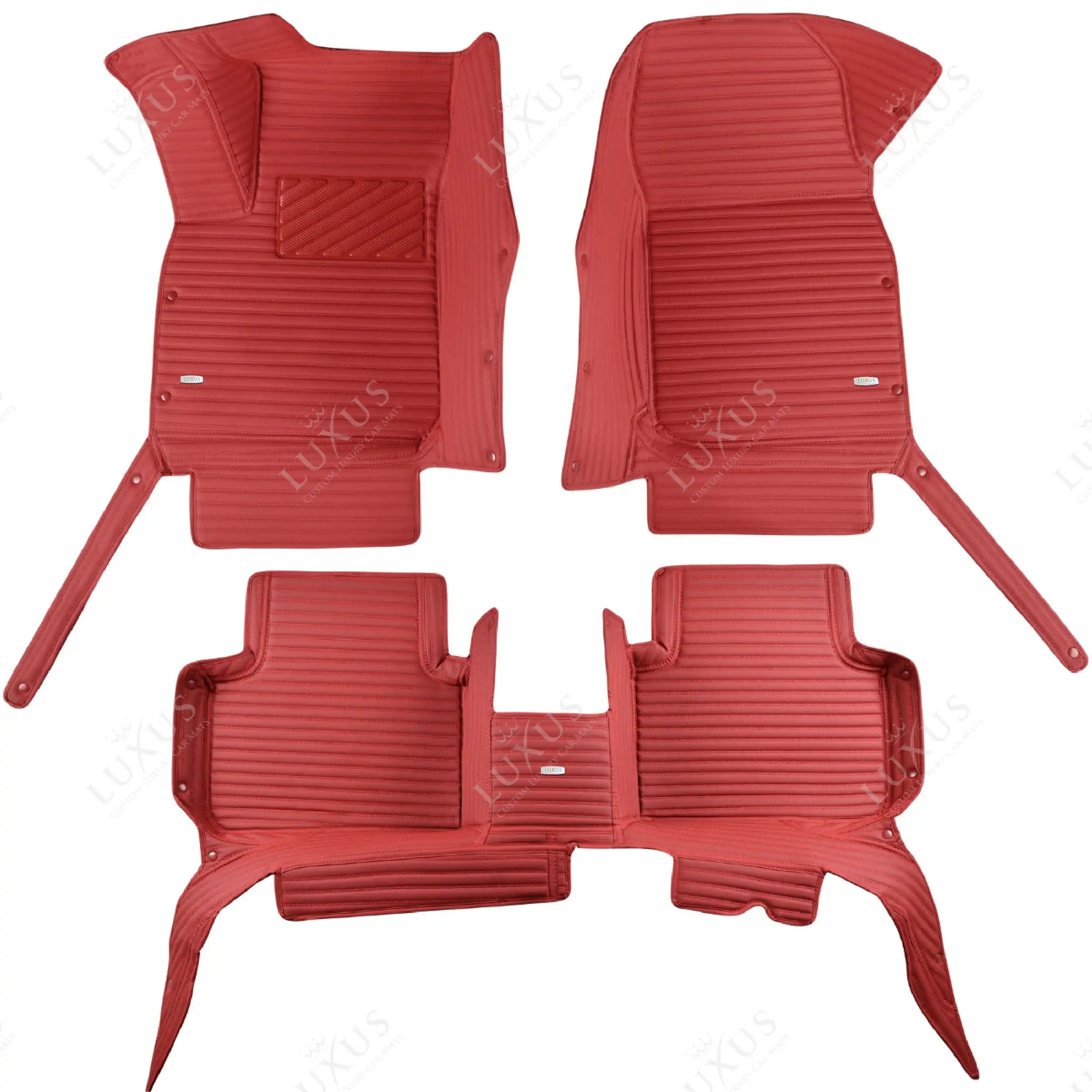 Luxus Car Mats™ – Luxus-Automatten-Set mit kirschroten Streifen
