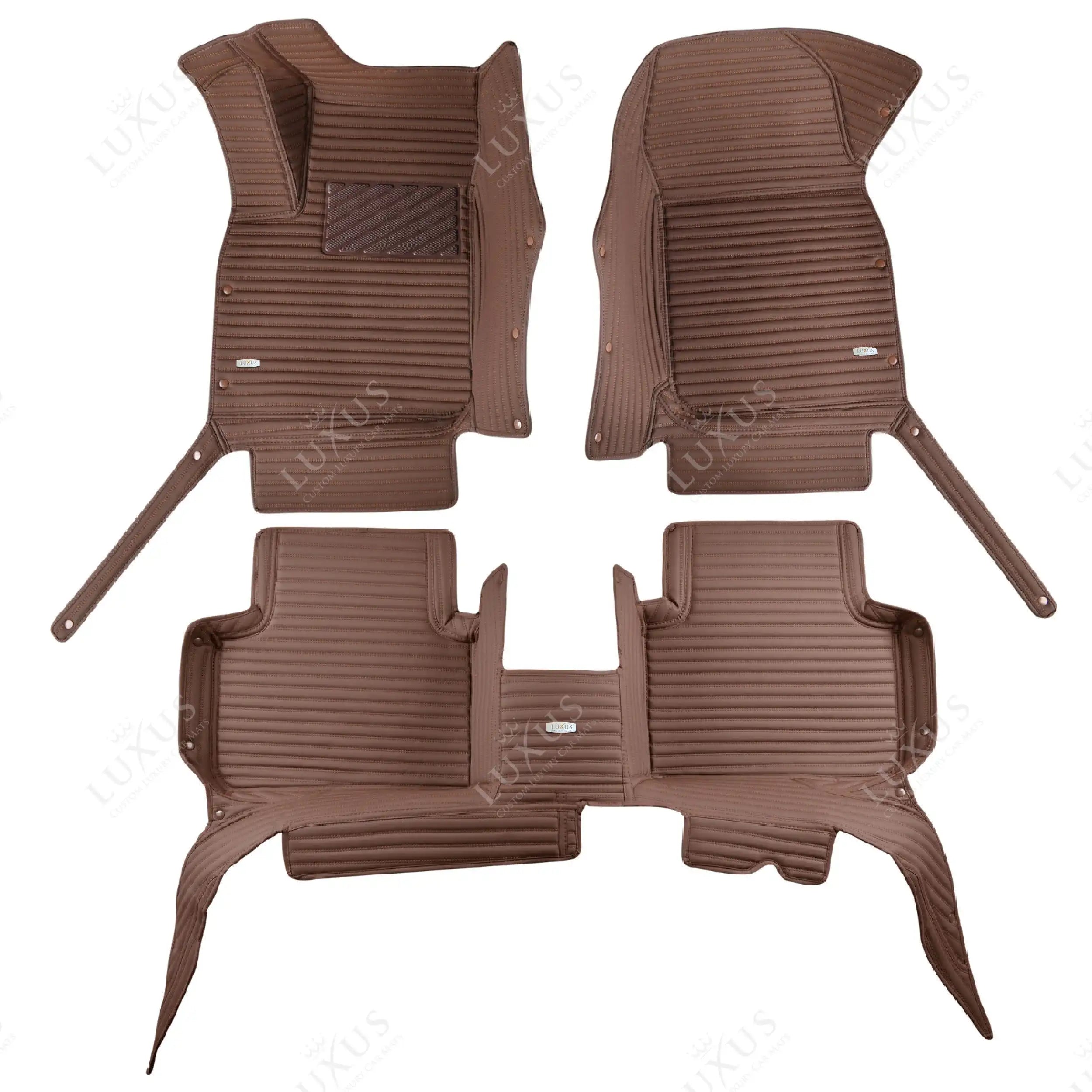 Luxus Premium Stripe Custom Car Mats Set | Chocolate Brown