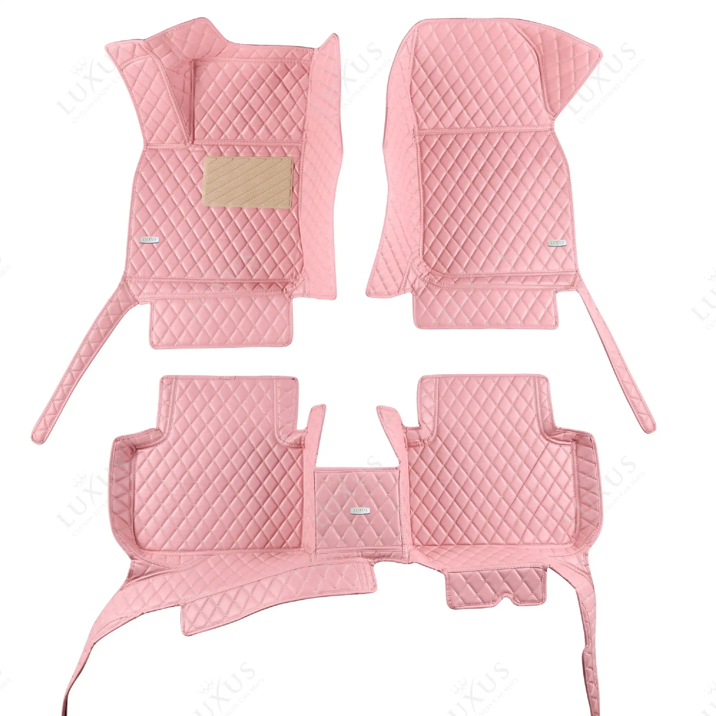 Luxus Premium Diamond Custom Car Mats Set | Flamingo Pink