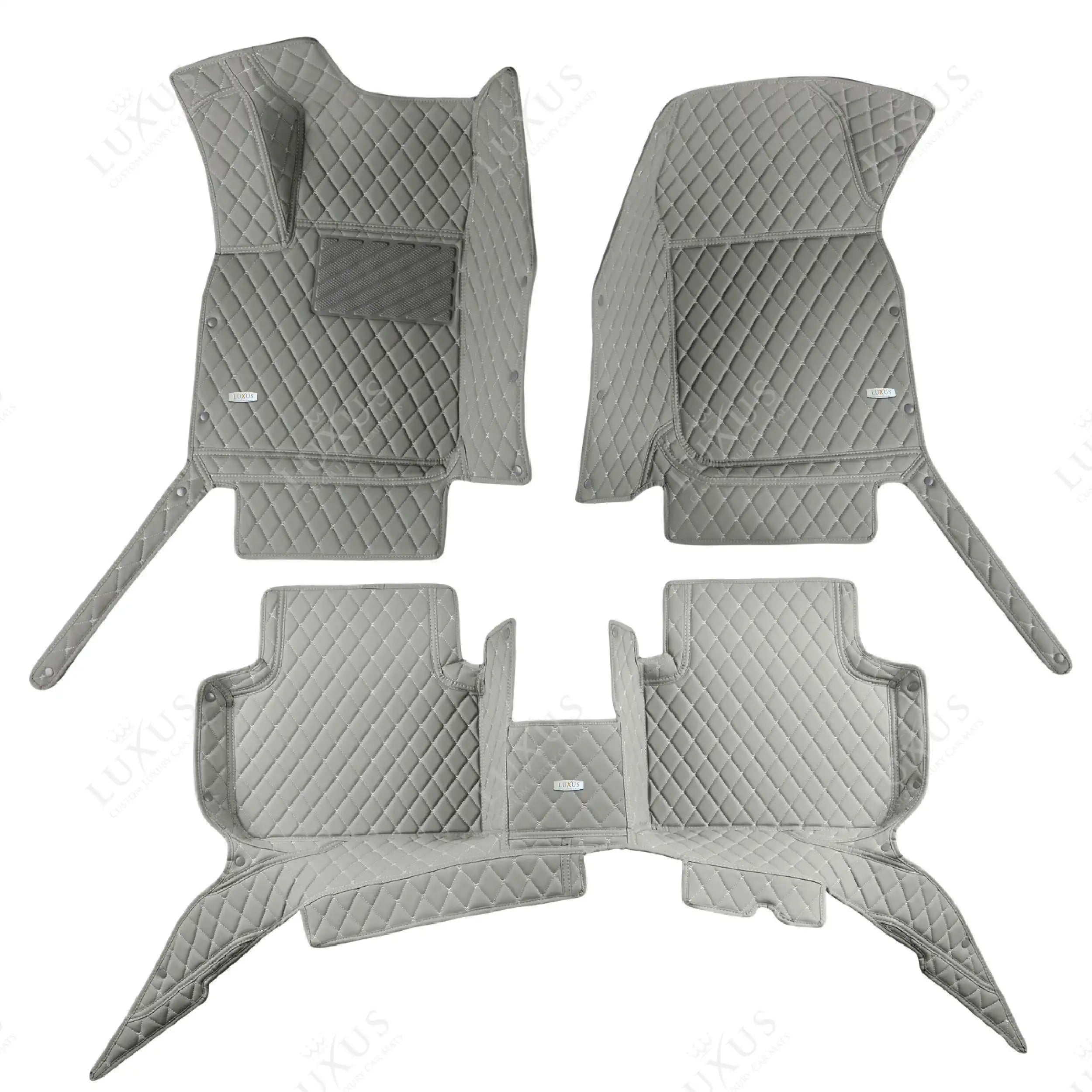 Luxus Premium Diamond Custom Car Mats Set | Light Gray