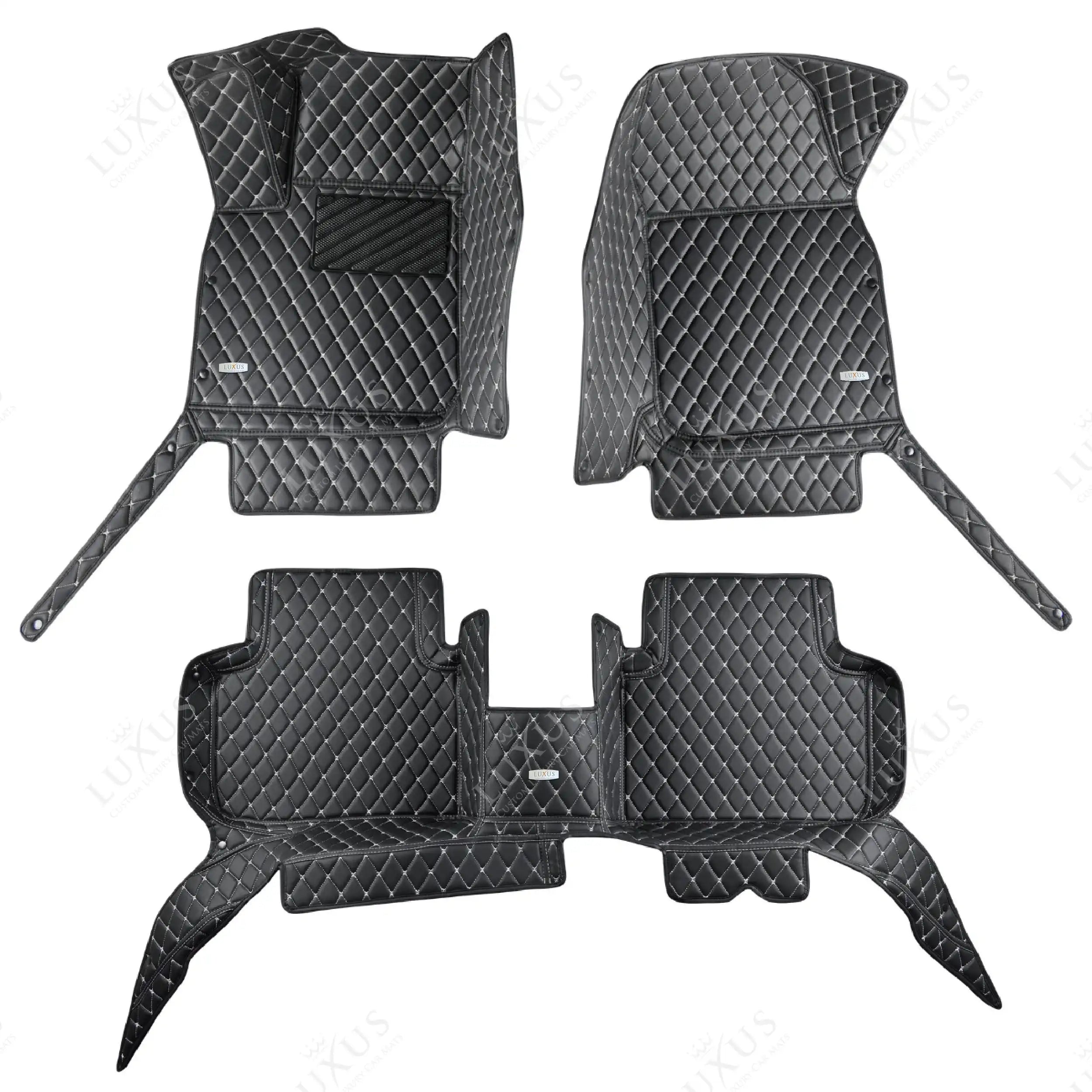 Luxus Car Mats™ - Zwart-wit gestikte luxe automatten set