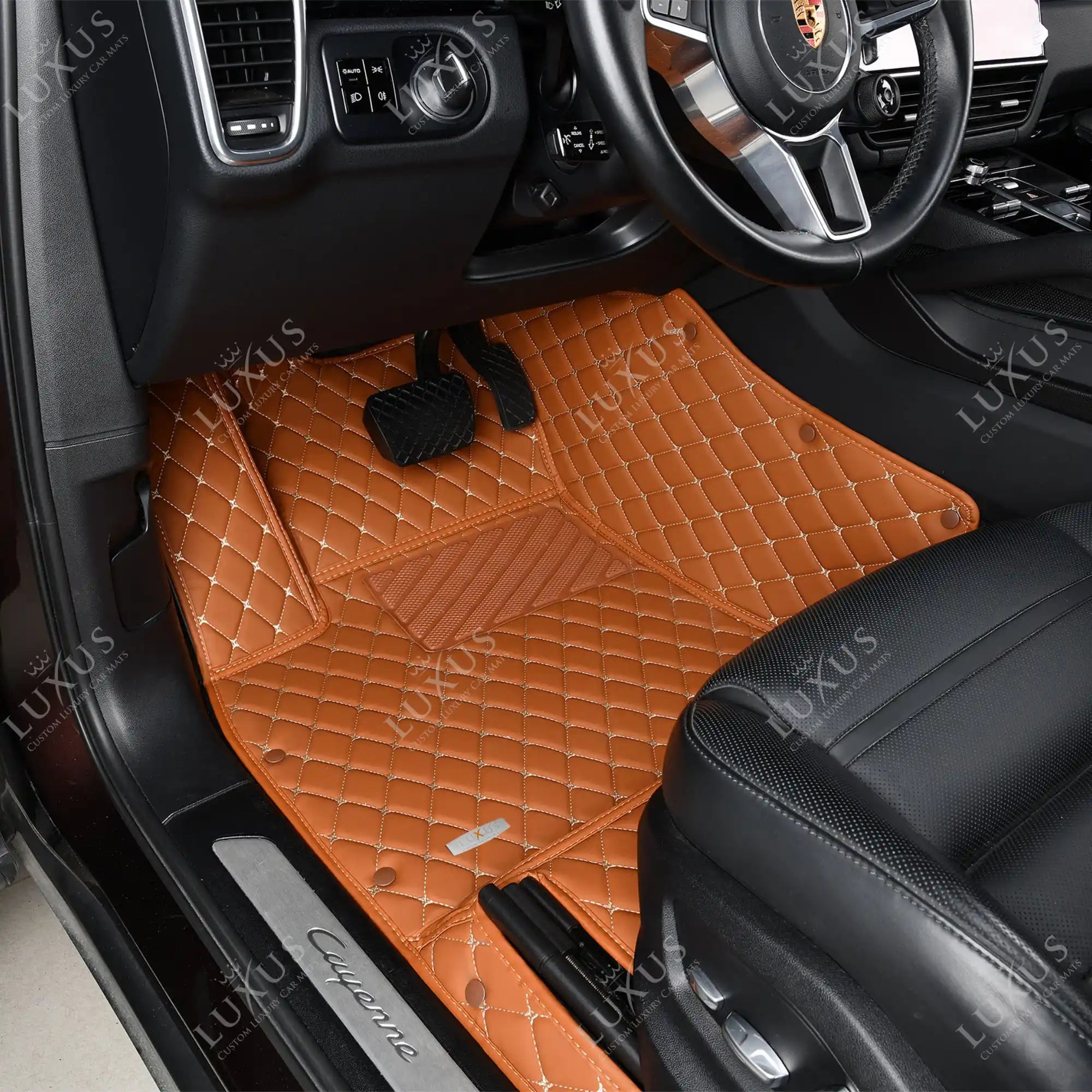 Luxus Car Mats™ - Karamellbrun luksus bilmattesett