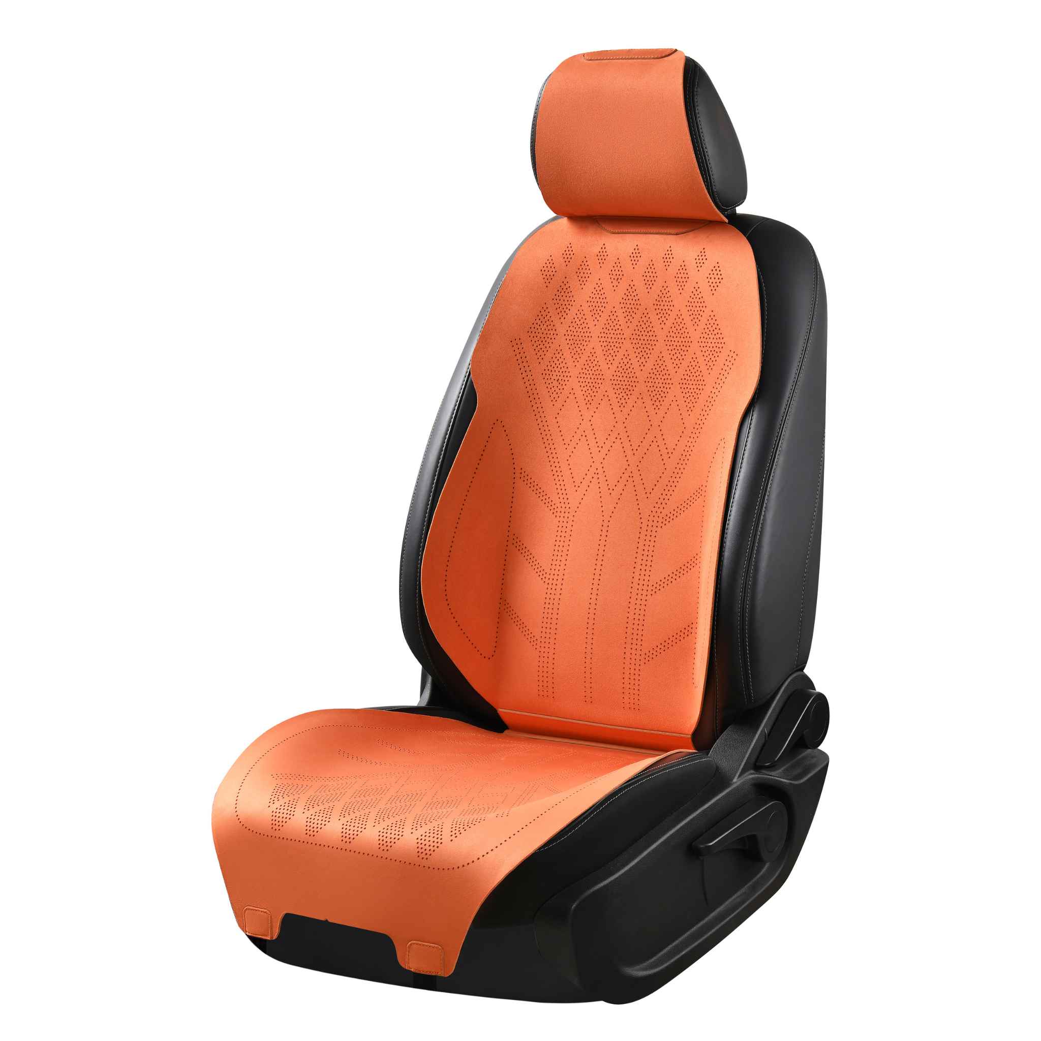 Luxus SeatSkin™ Suede Diamond Seat Covers | Lava Orange