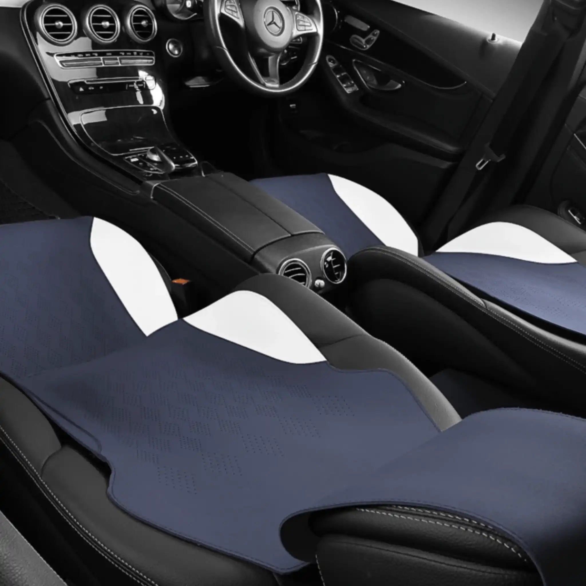 Breathable Minimalist Suede Seat Covers | Midnight Blue