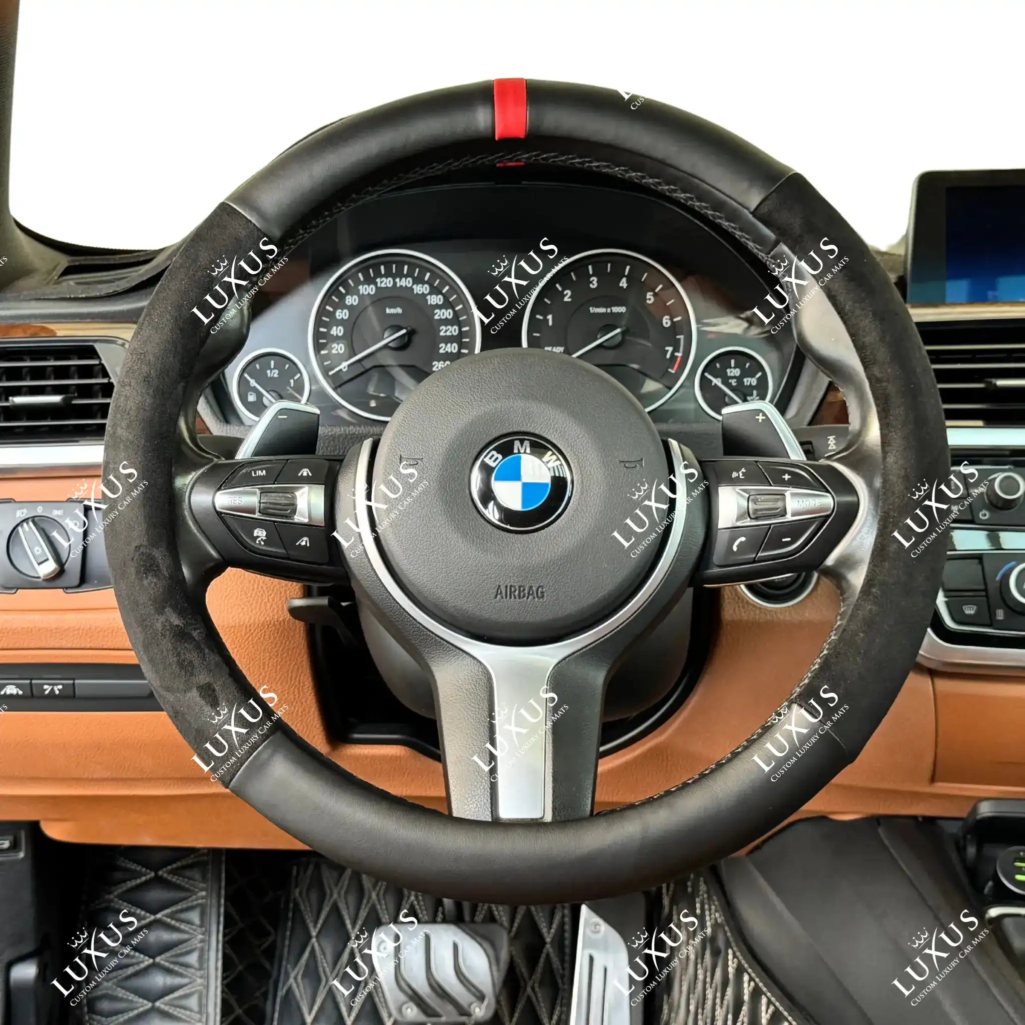 Luxus Vegan Leather & Suede Full Steering Wheel Cover