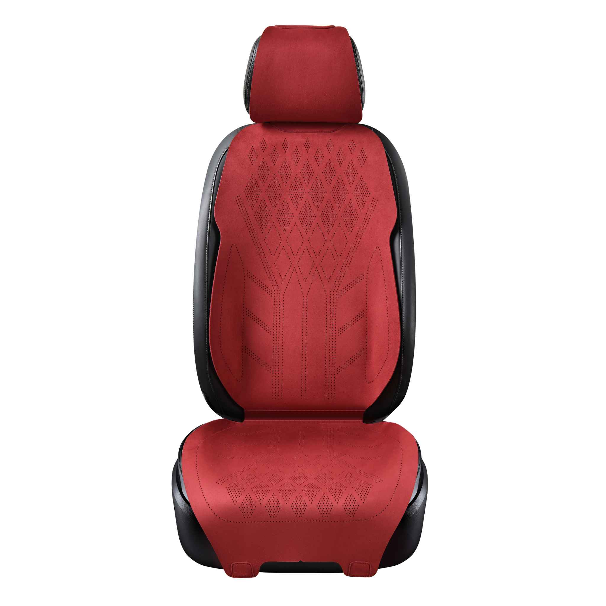 Luxus SeatSkin™ Suede Diamond Seat Covers | Cherry Red