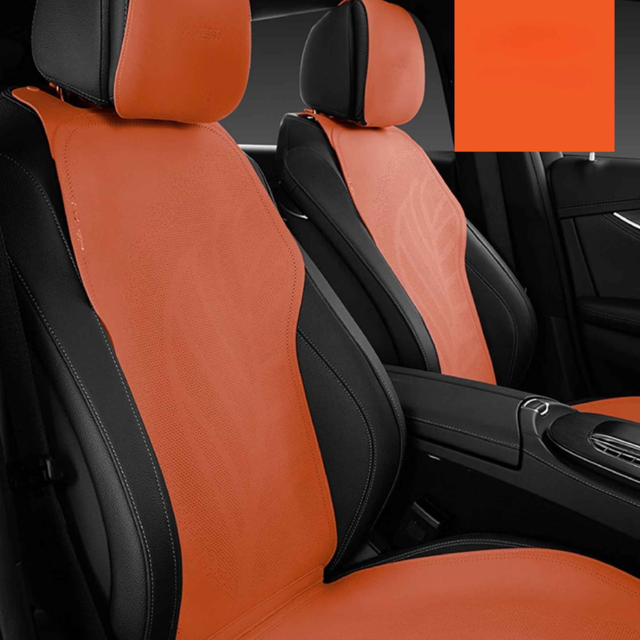 Luxus Premium Breathable Minimalist Suede Seat Covers | Velvet Tangerine