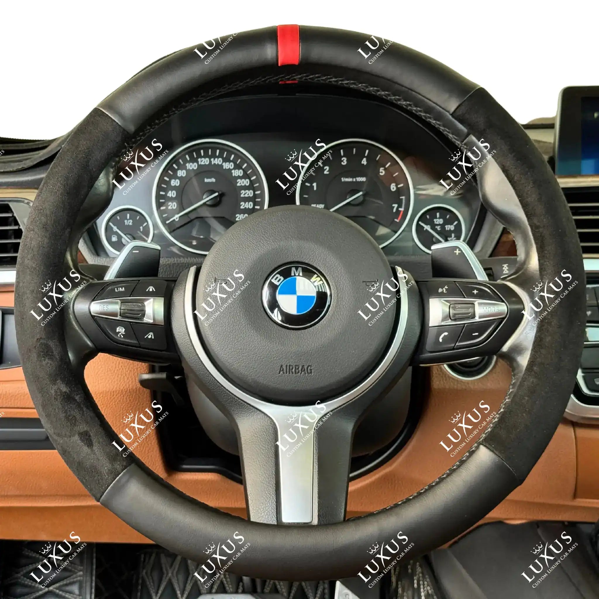 Luxus Vegan Leather & Suede Full Steering Wheel Cover