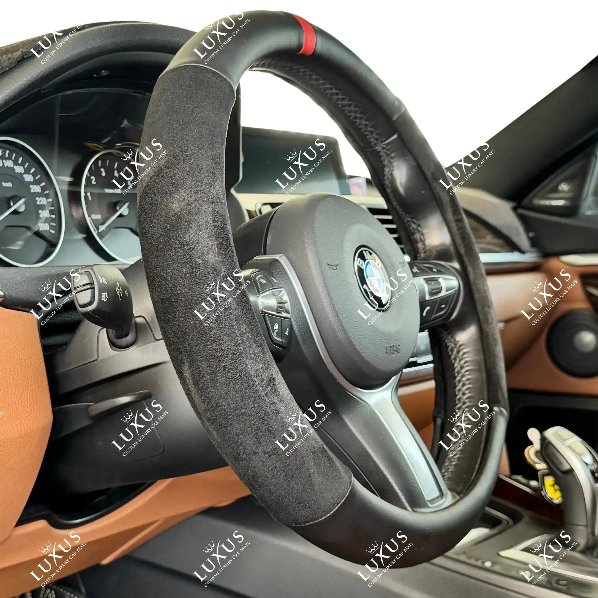 Luxus Vegan Leather & Suede Full Steering Wheel Cover