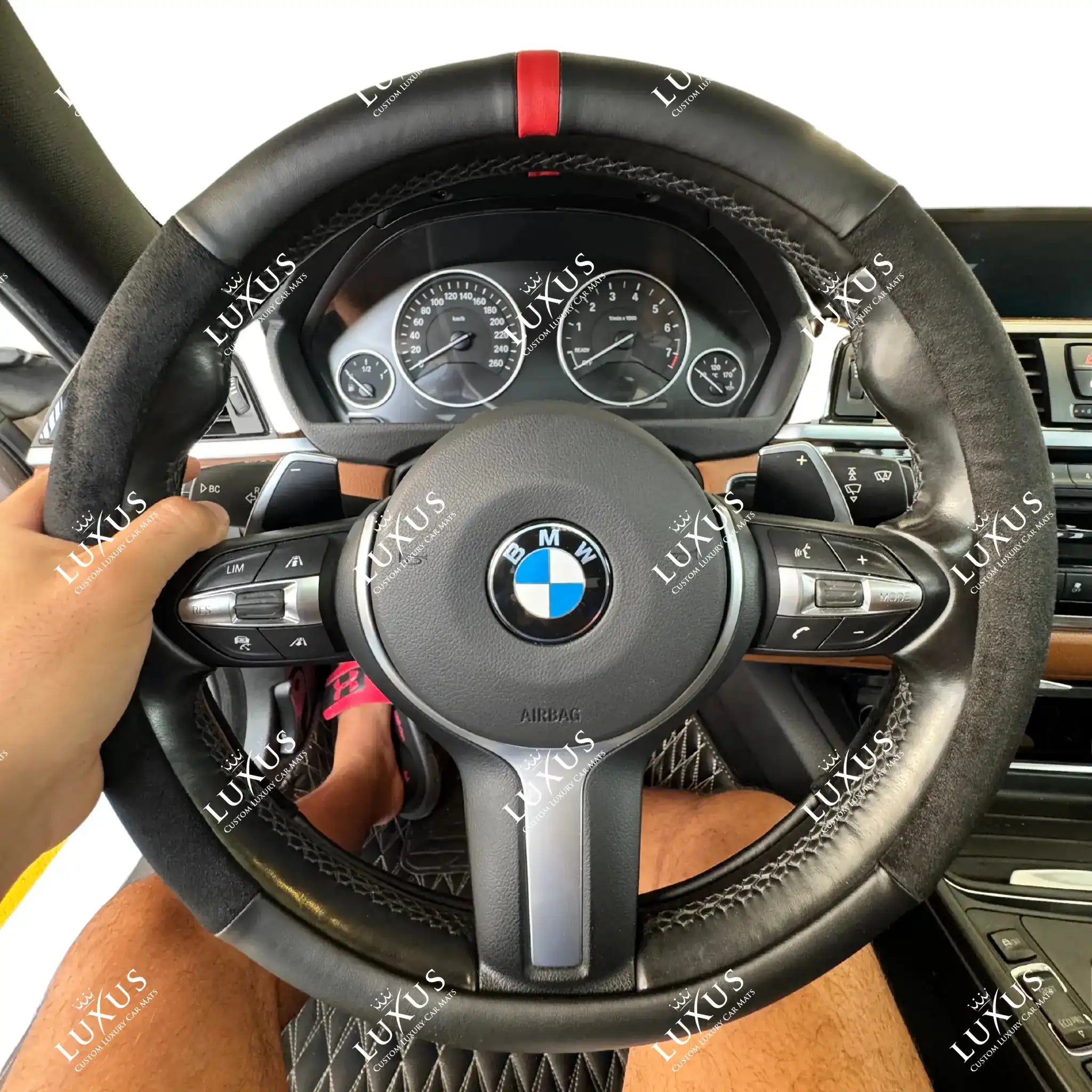 Luxus Vegan Leather & Suede Full Steering Wheel Cover