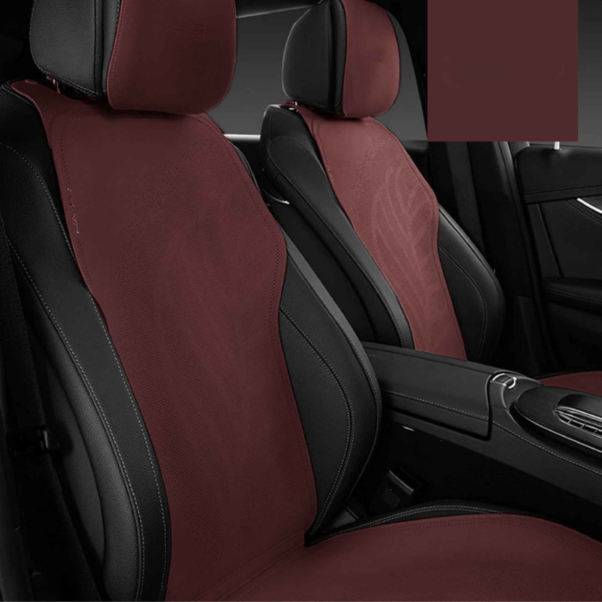 Luxus Premium Breathable Minimalist Suede Seat Covers | Velvet Burgundy