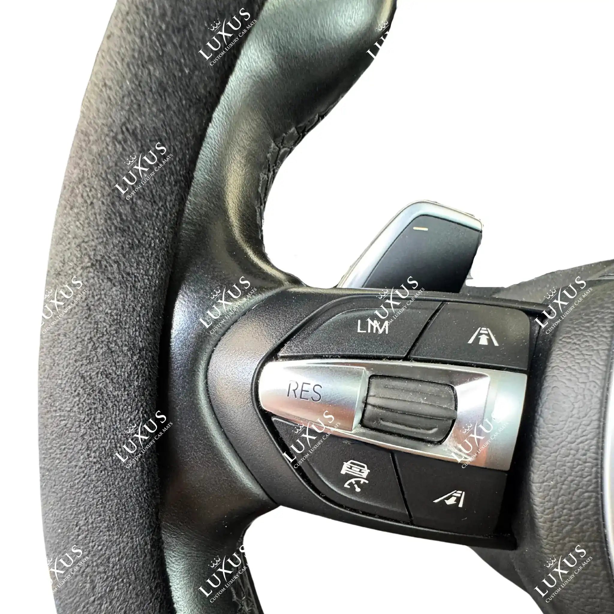 Luxus Vegan Leather & Suede Full Steering Wheel Cover