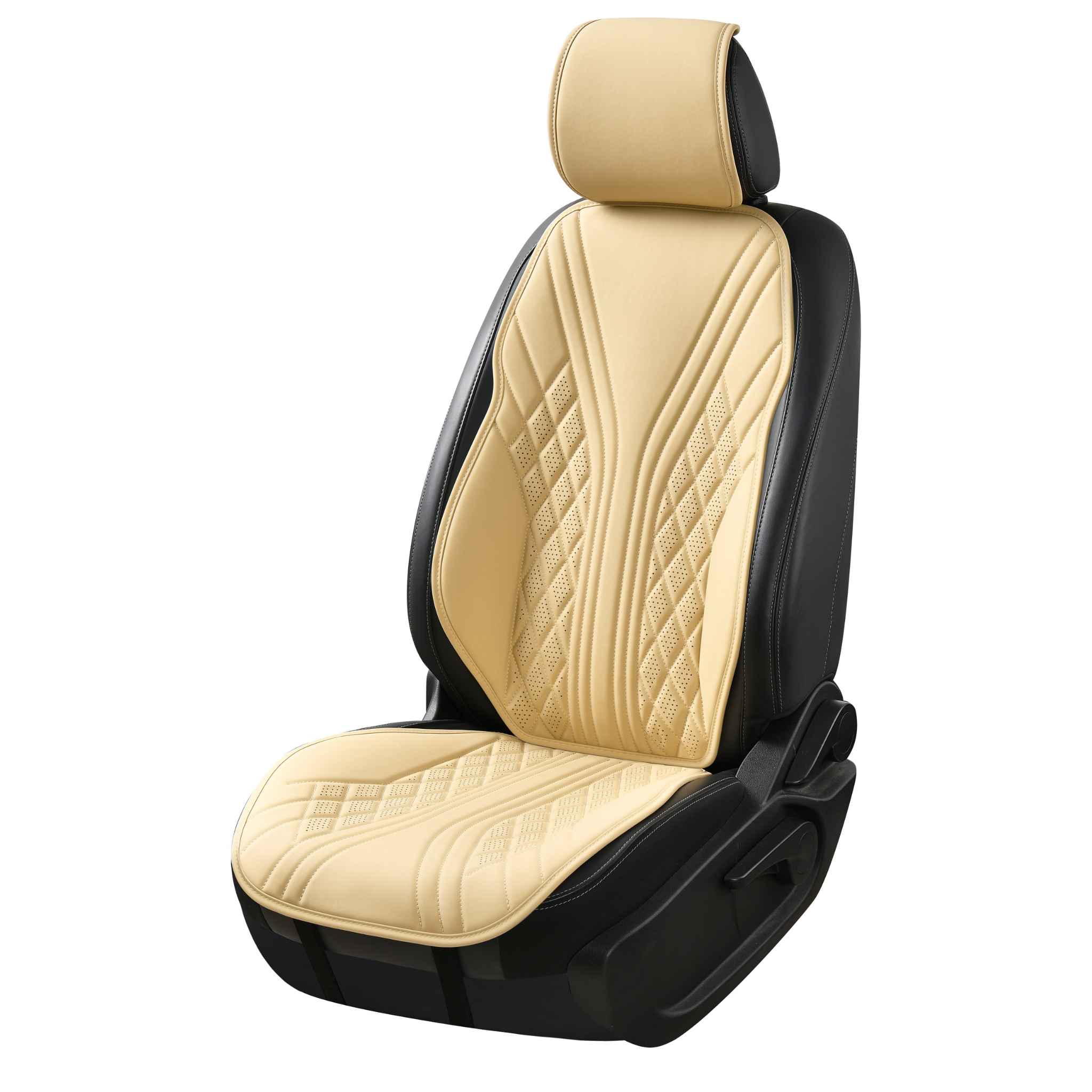 Luxus SeatSkin™ Eco-Leather Wave Seat Covers | Cream Beige