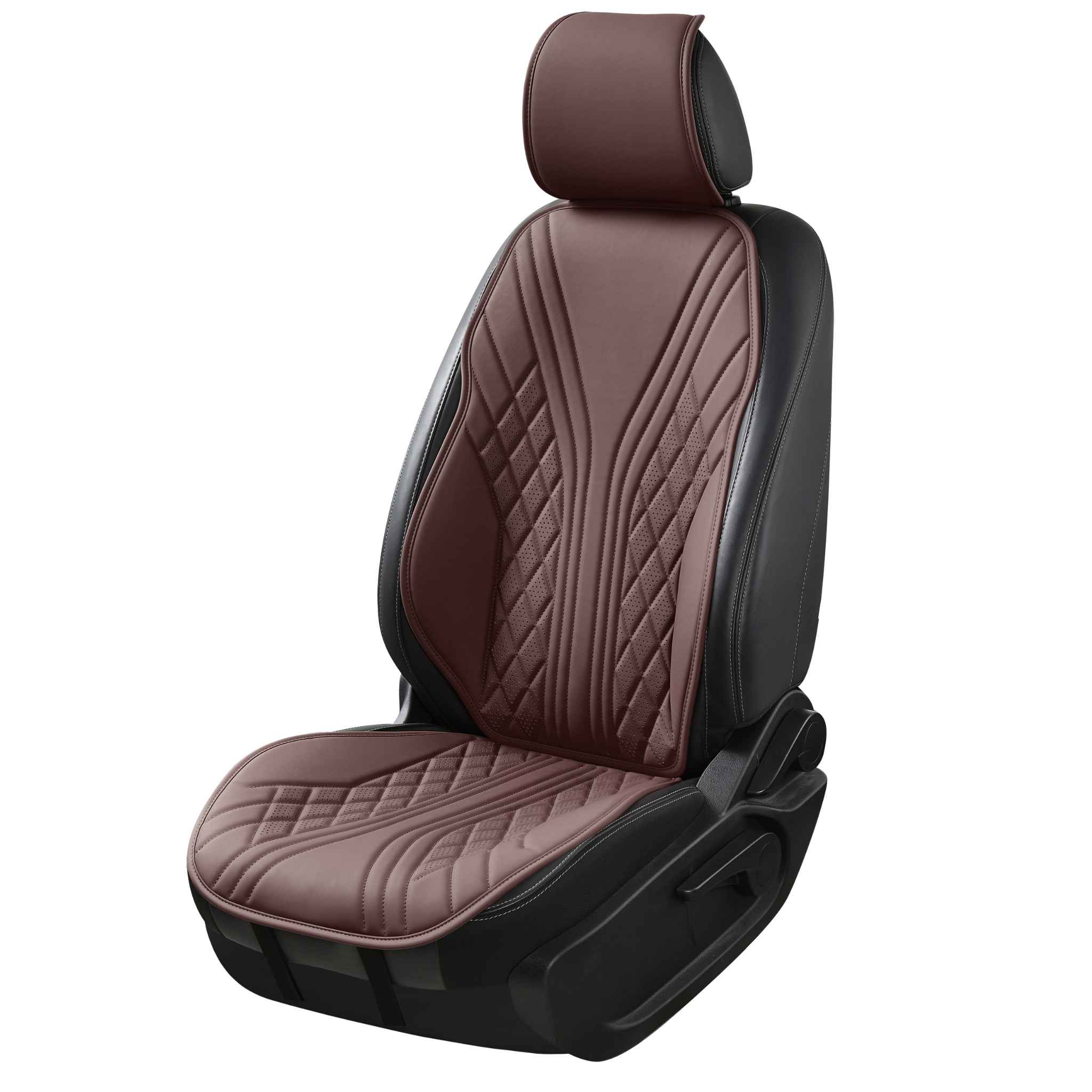 Luxus SeatSkin™ Eco-Leather Wave Seat Covers | Chocolate Brown